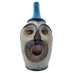 C.A.S. Vietri Raro Vaso Antropomorfo in Ceramica Smaltata, Italia 1950s