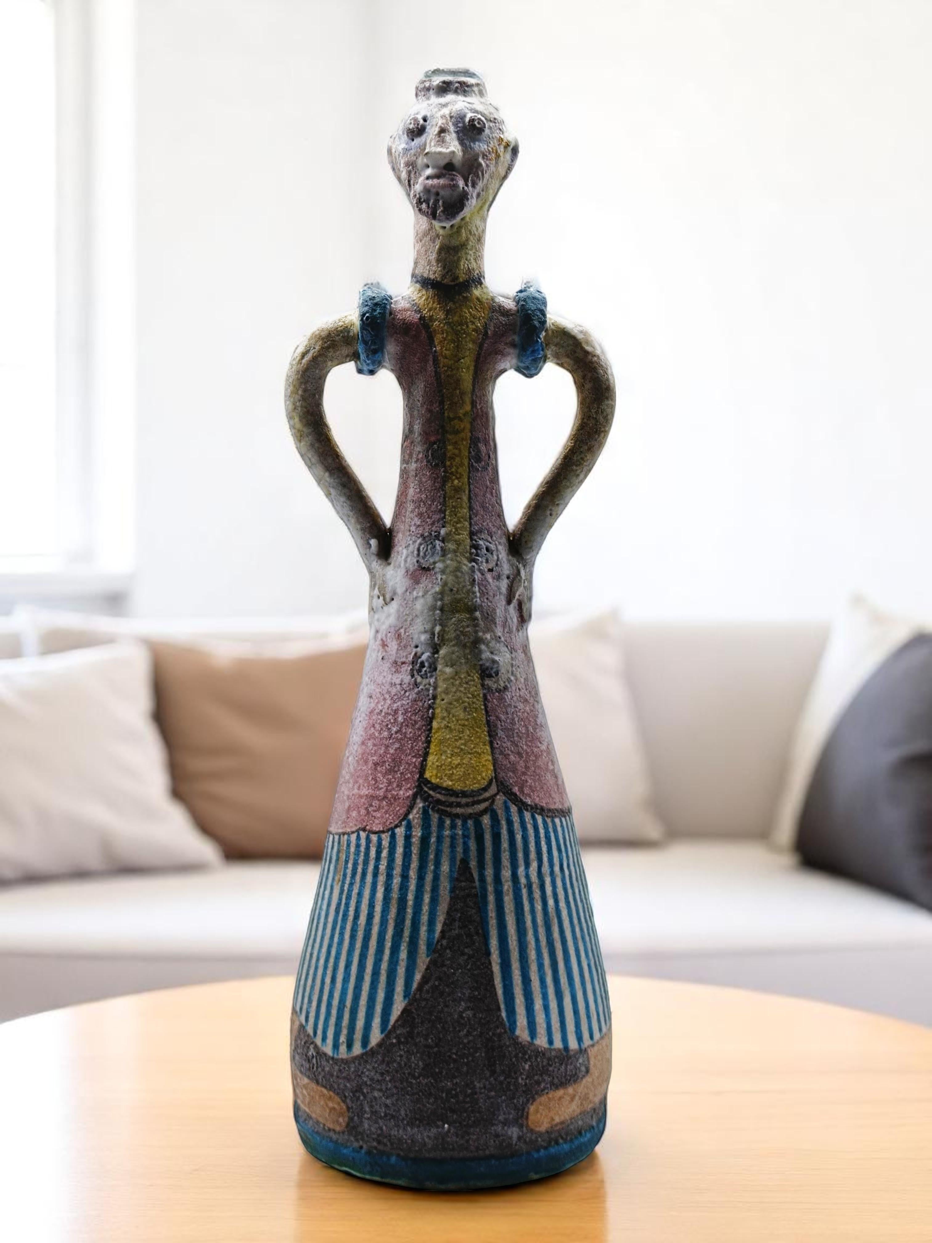 C.A.S. Vietri Vaso Figurativo in Ceramica con Anse, Italia 1960s in vendita 5