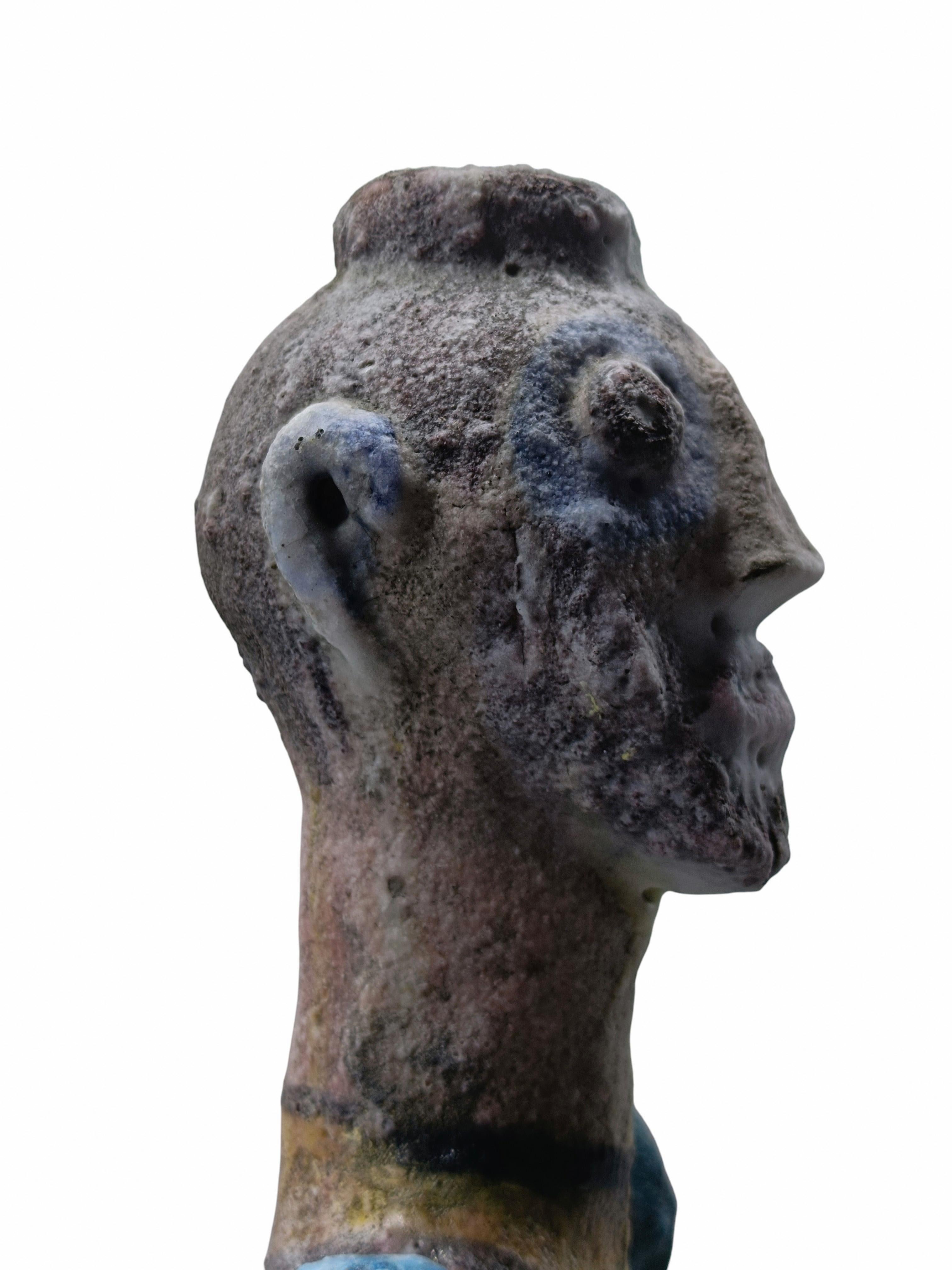 Mid-20th Century C.A.S. Vietri Vaso Figurativo in Ceramica con Anse, Italia 1960s in vendita