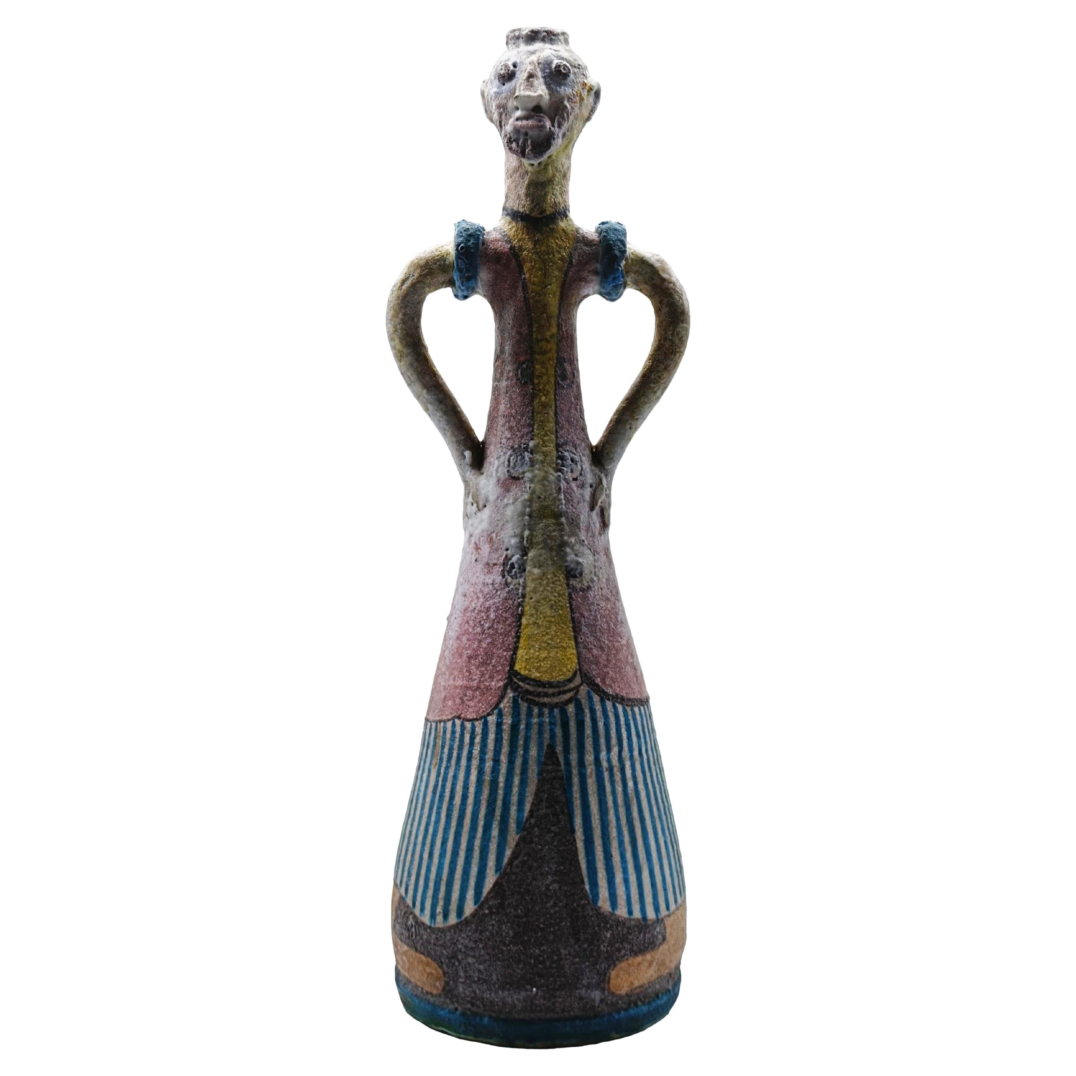 C.A.S. Vietri Vaso Figurativo in Ceramica con Anse, Italia 1960s in vendita