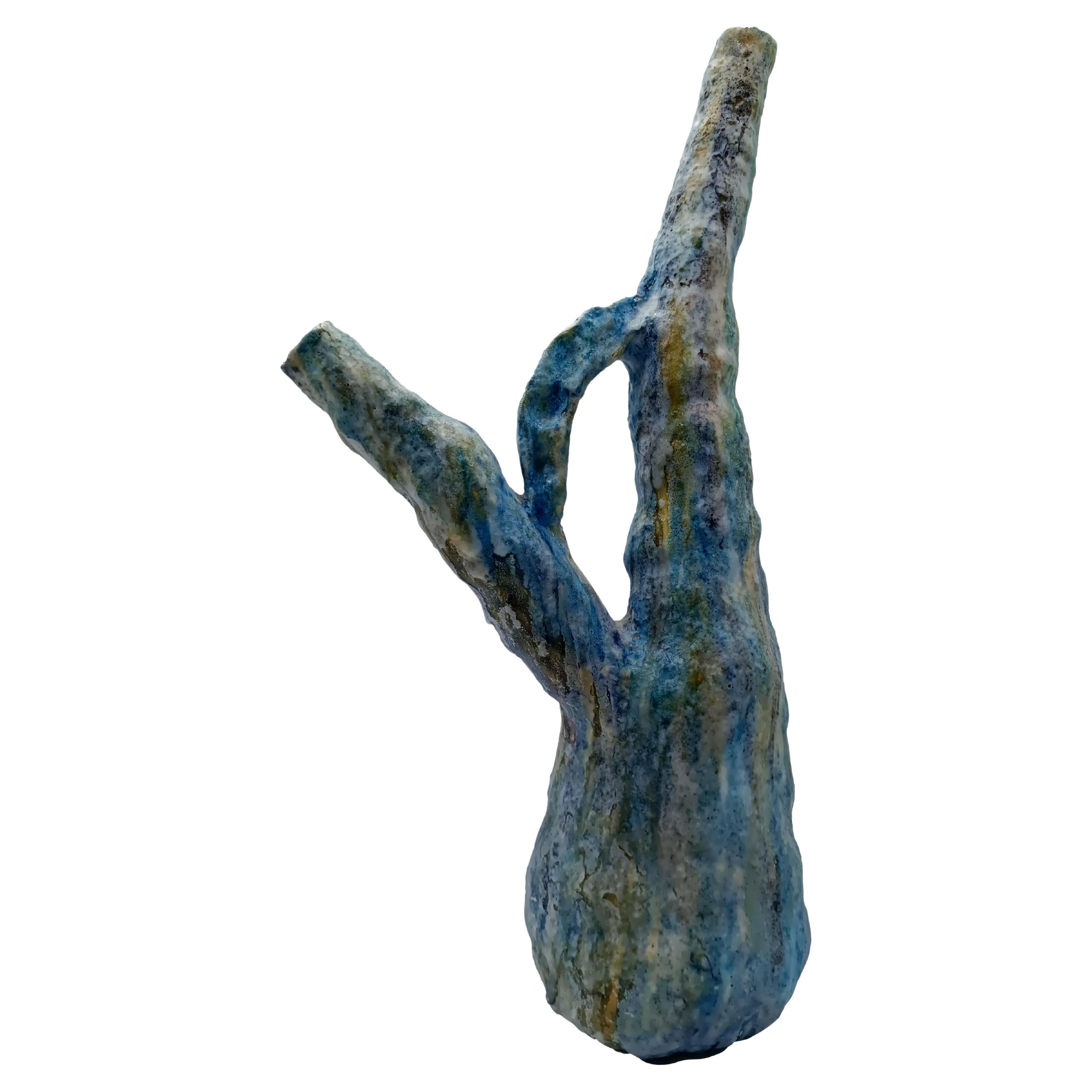 C.A.S. Vietri Green Ceramic Vase, Italy 1950s