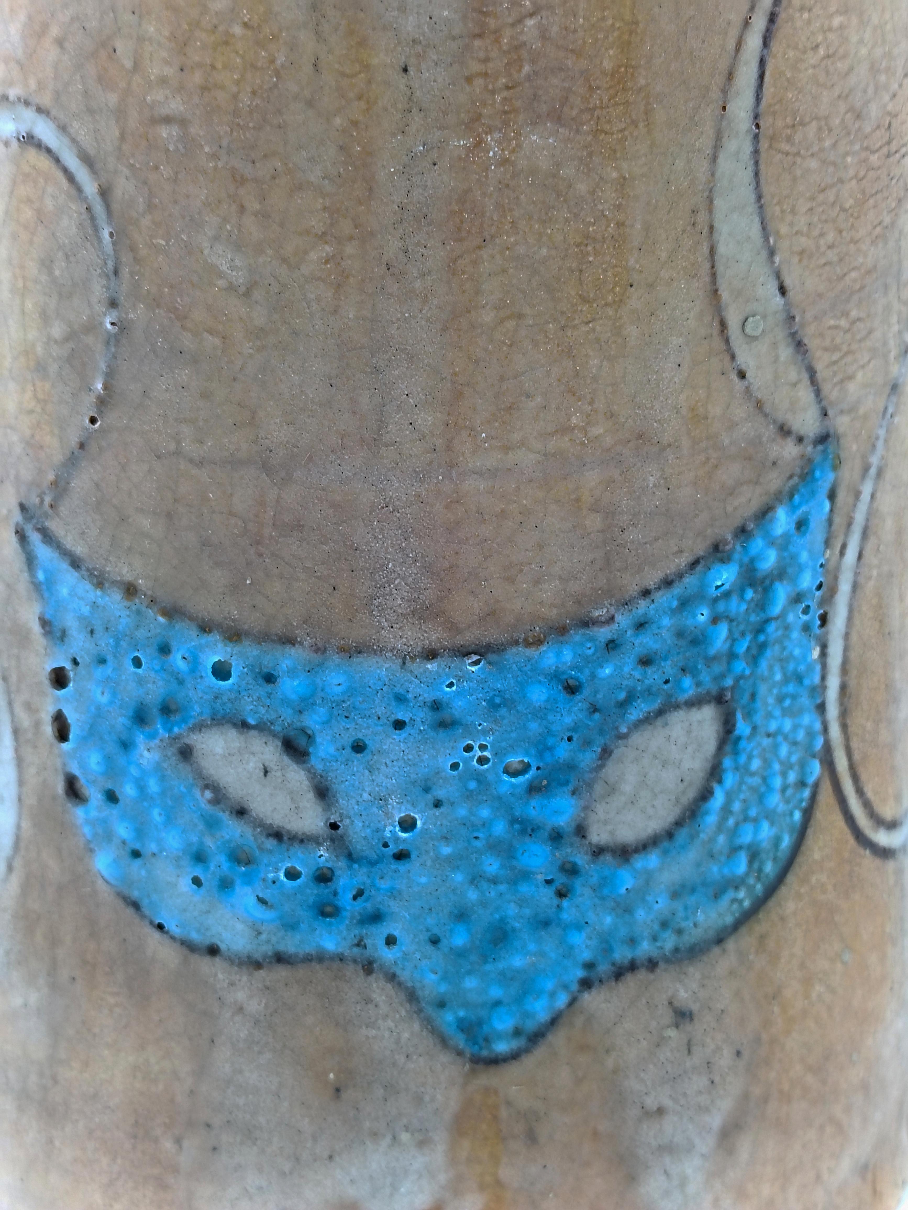 C.A.S. Vietri Vaso in Terracotta Smaltata Decorato con Motivi Teatrali, 1970s in vendita 2