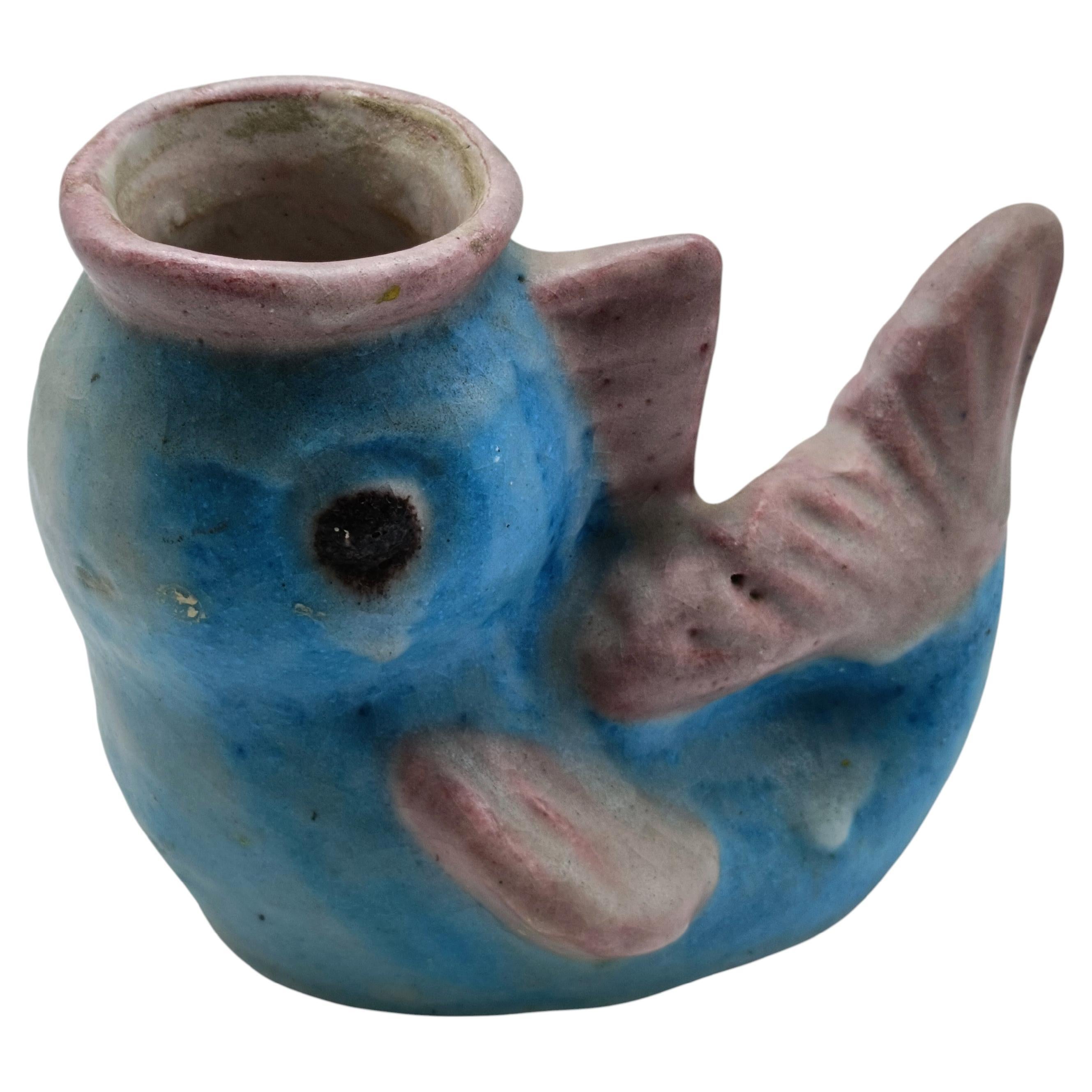 C.A.S.  Vietri Vaso Scultura "Pesce" in Terracotta, Italia 1950s
