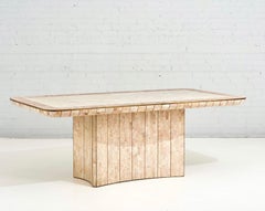 Casa Bique Dining Table Tessellated Stone Brass by Robert Marcius, 1970