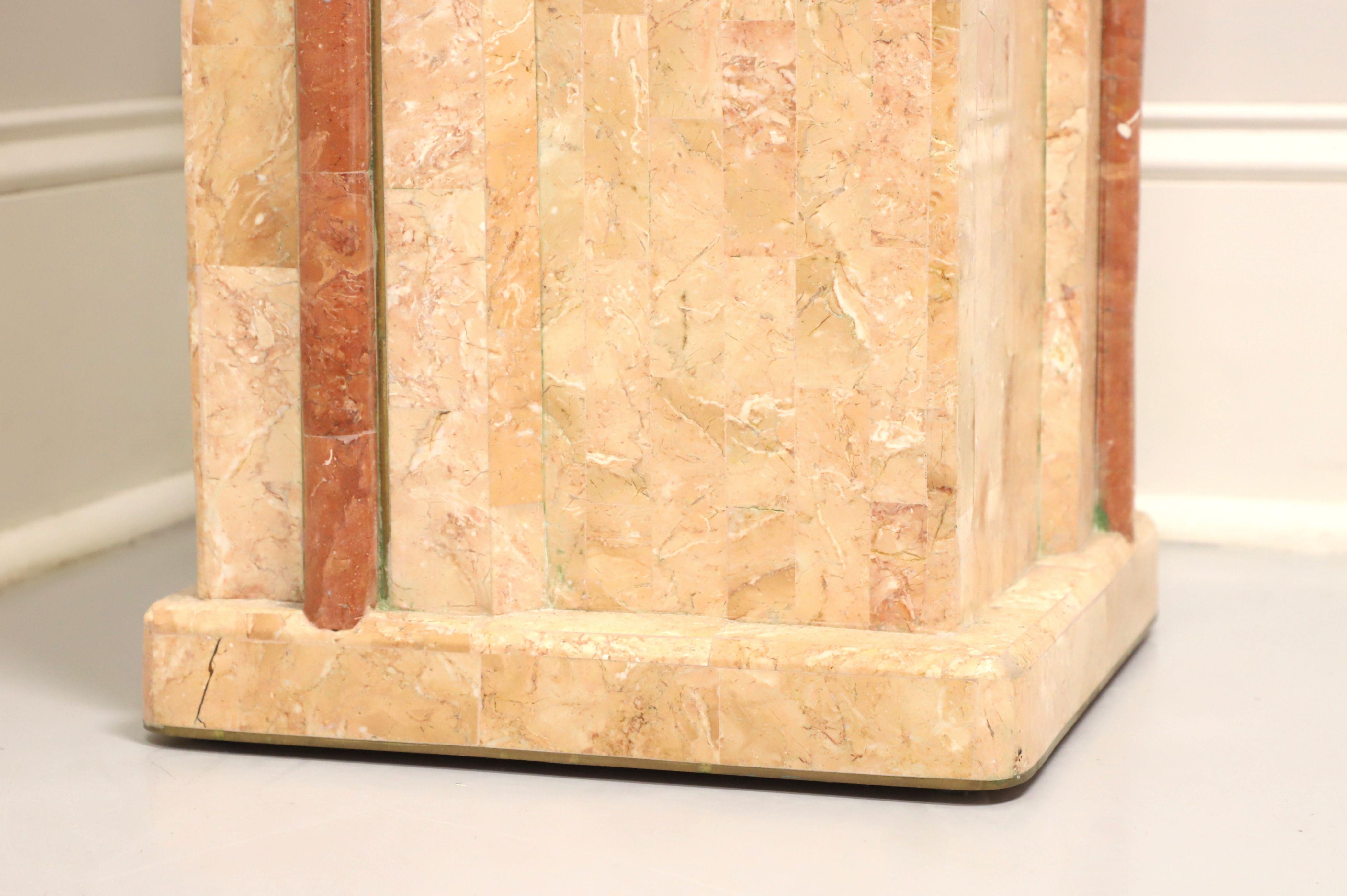 CASA BIQUE Rosa Mosaik-Marmor Art Deco Quadratische Ausstellungssäule / Pflanzenständer im Zustand „Gut“ im Angebot in Charlotte, NC