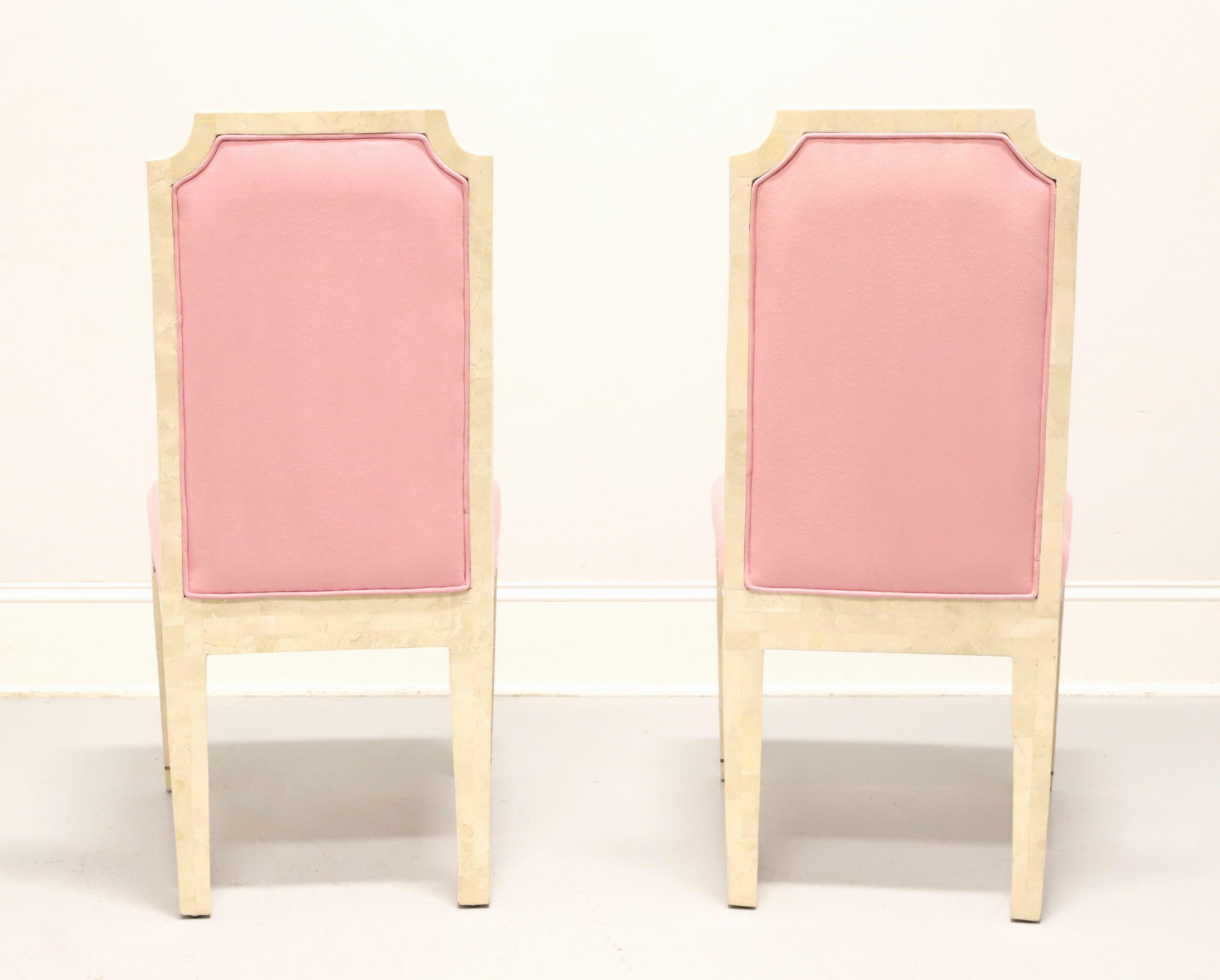 20th Century CASA BIQUE White Tessellated Marble Neoclassical Side Chairs - Pair For Sale