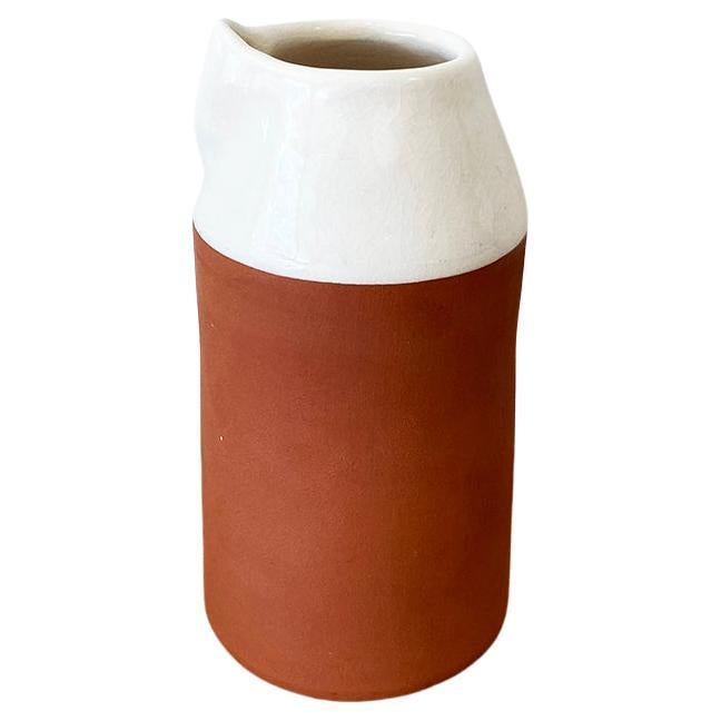 Casa Cubista Angle Rustic Handmade Terracotta Carafe, In Stock For Sale