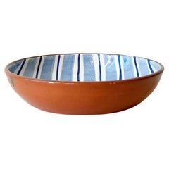 Casa Cubista Cabana Blue Striped Terracotta Dinnerware Bowls