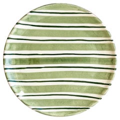 Casa Cubista Cabana Green Striped Terracotta Salad Plates