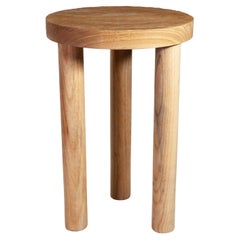Casa Cubista Hand Carved Solid Wood Stool Portuguese Chestnut Chair Side Table