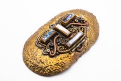 CASA DE MAYA Mexico 1950 Mid Century Sculptural Retro Belt Buckle Pendant