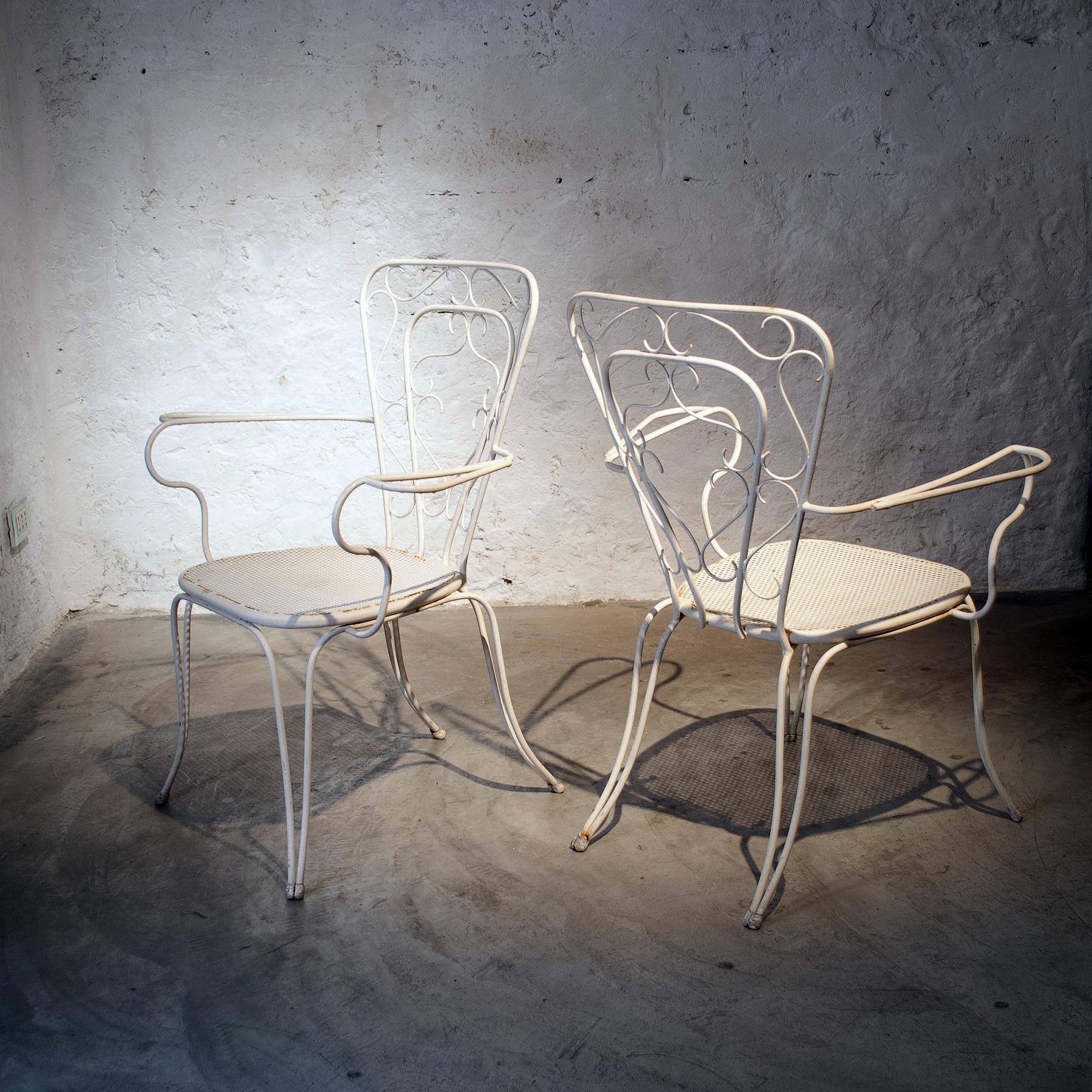 Mid-Century Modern Lio Carminati set of four chairs iron 1950s For Sale