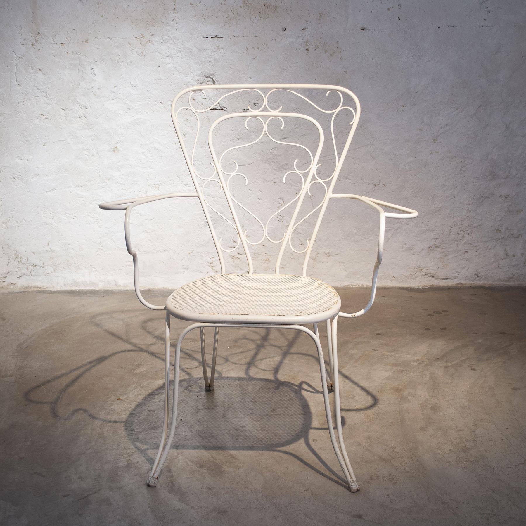 Lio Carminati set of four chairs iron 1950s In Good Condition For Sale In bari, IT