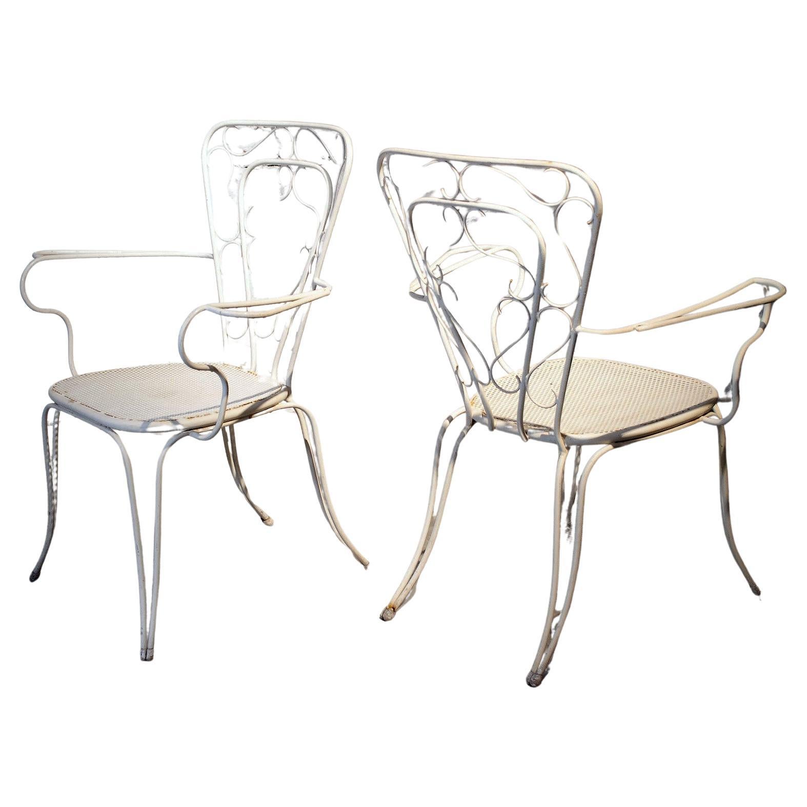 Maison et jardin quatre chaises en fer 1950 style Gio Ponti