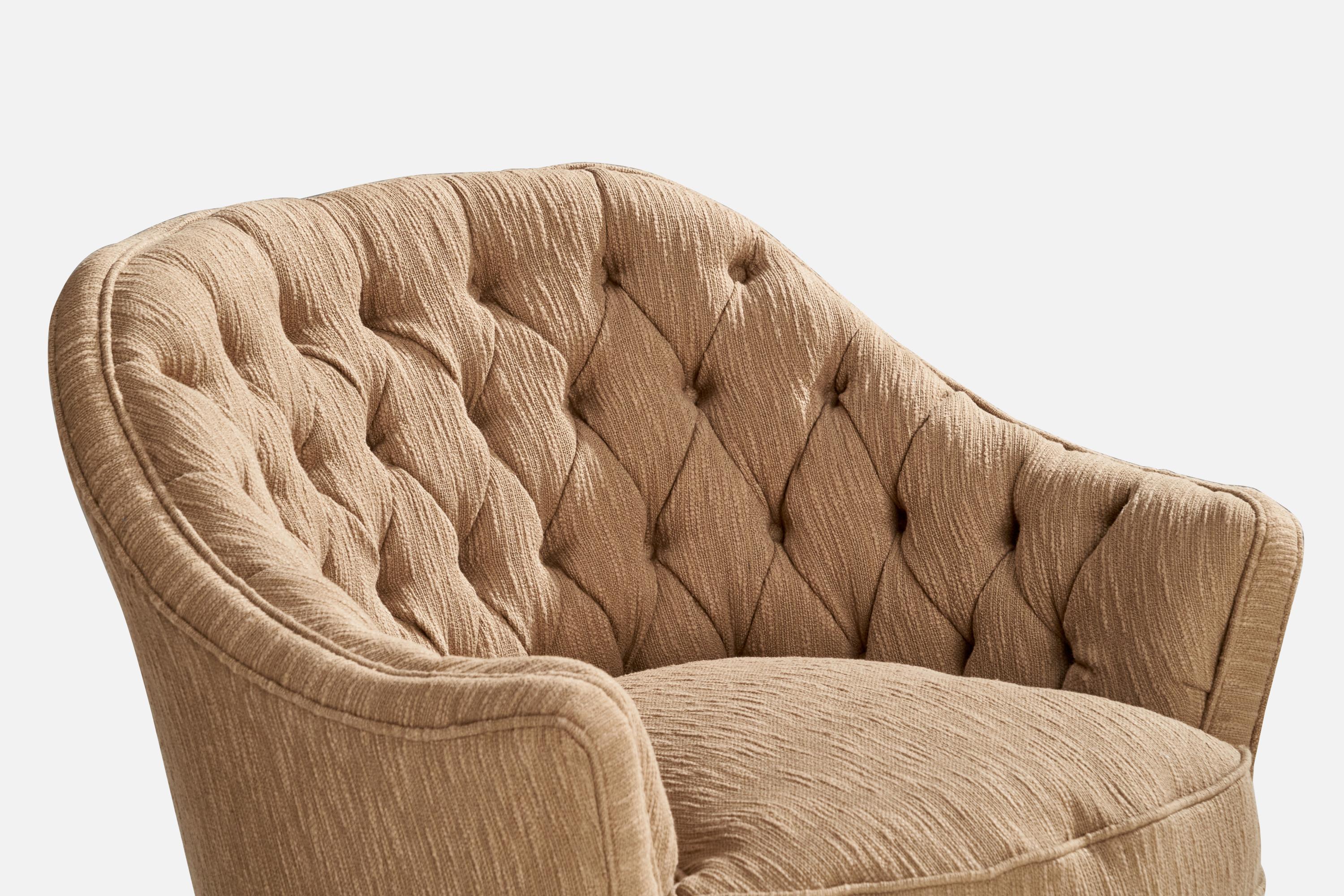 Casa e Giardino, Lounge Chairs, Fabric, Wood, Italy, 1940s For Sale 2