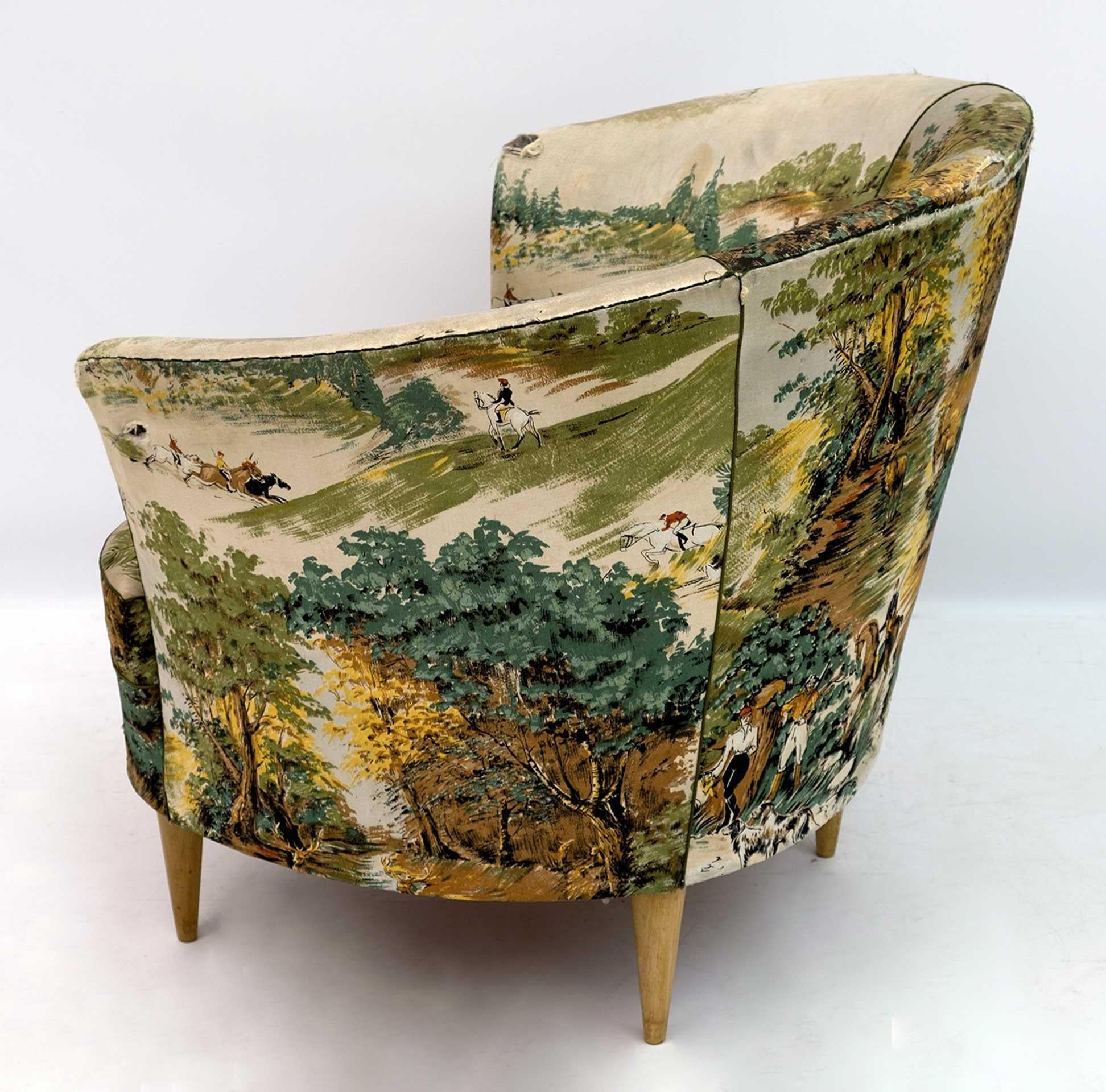 Milieu du XXe siècle Casa e Giardino - Petit fauteuil italien moderne du milieu du siècle dernier, années 1950