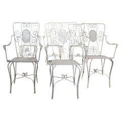 Casa E Giardino, Six White Painted Metal Chairs, 1942