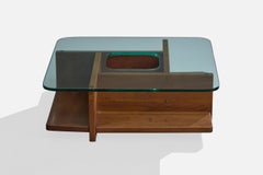 Casa Finland, Coffee Table, Wood, Glass, Brazil, 1960s