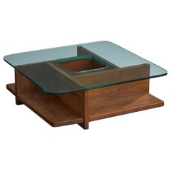 Casa Finland, Coffee Table, Wood, Glass, Brazil, 1960s