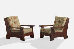 Casa Finland, Lounge Chairs, Wood, Fabric, Brazil, 1960s