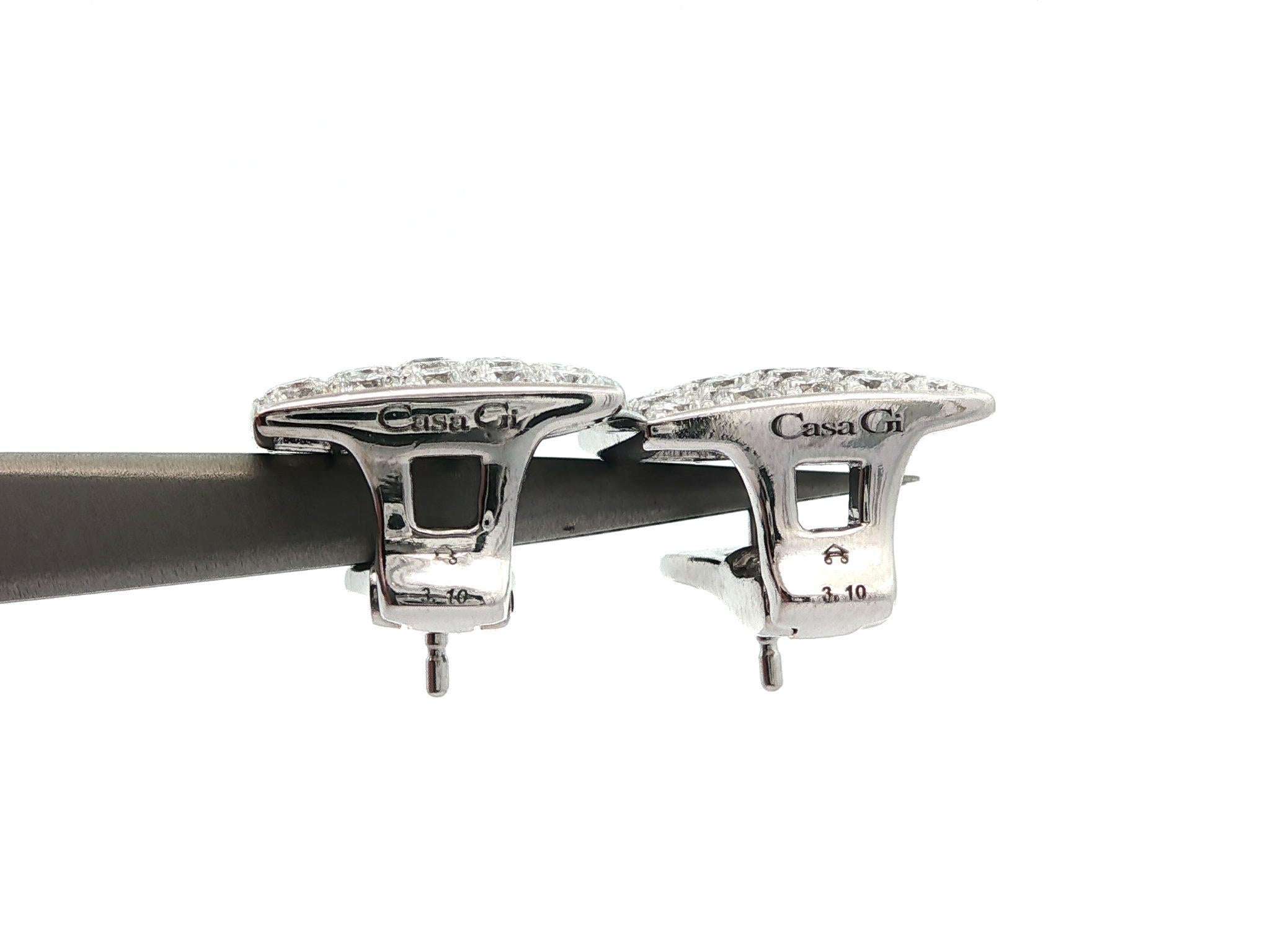 Casa Gi Orecchini a goccia quadrati in oro bianco 18k con diamante F VS Fiery da 3,10ctw in vendita 6