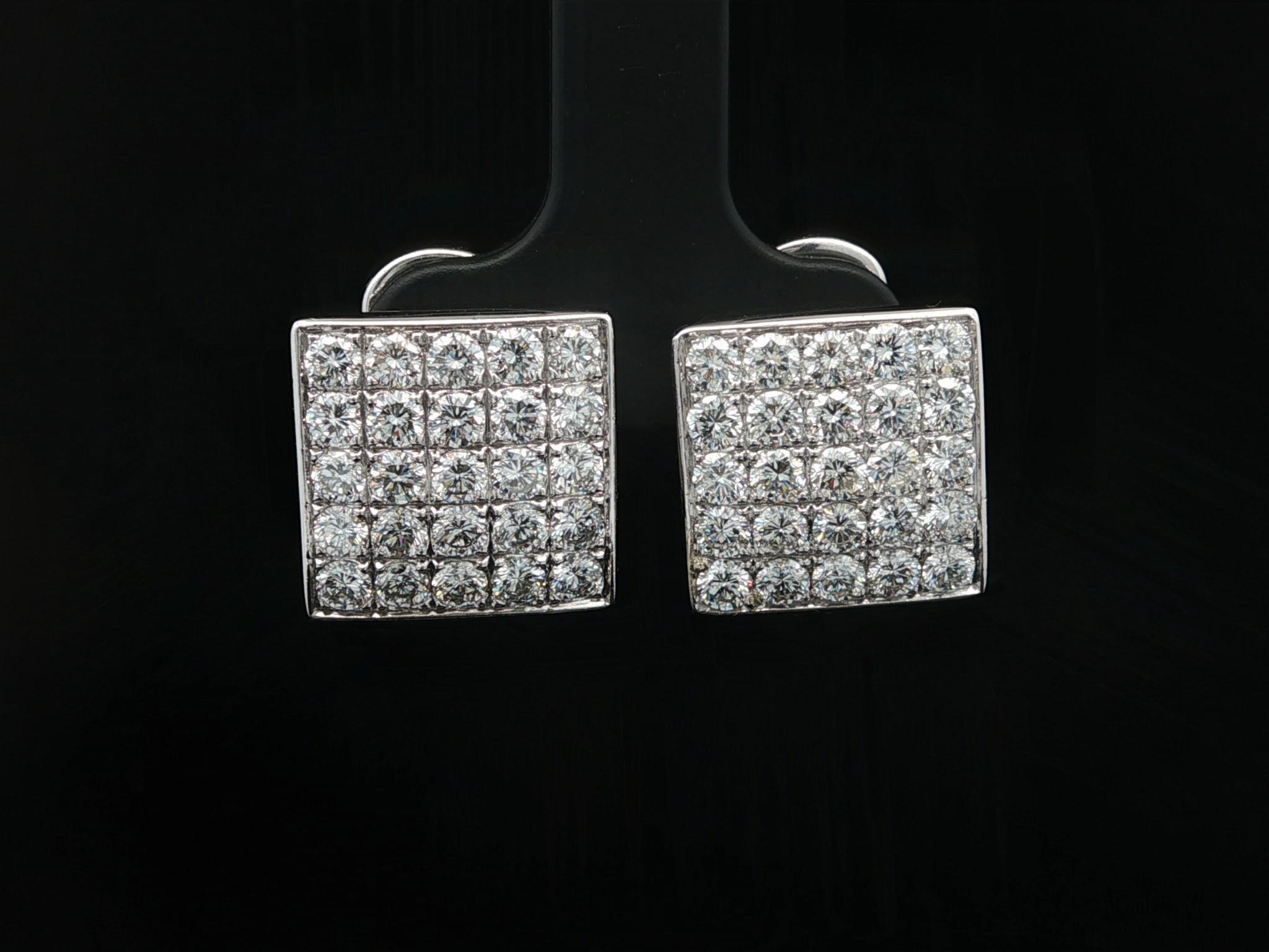 Casa Gi Orecchini a goccia quadrati in oro bianco 18k con diamante F VS Fiery da 3,10ctw in vendita 7