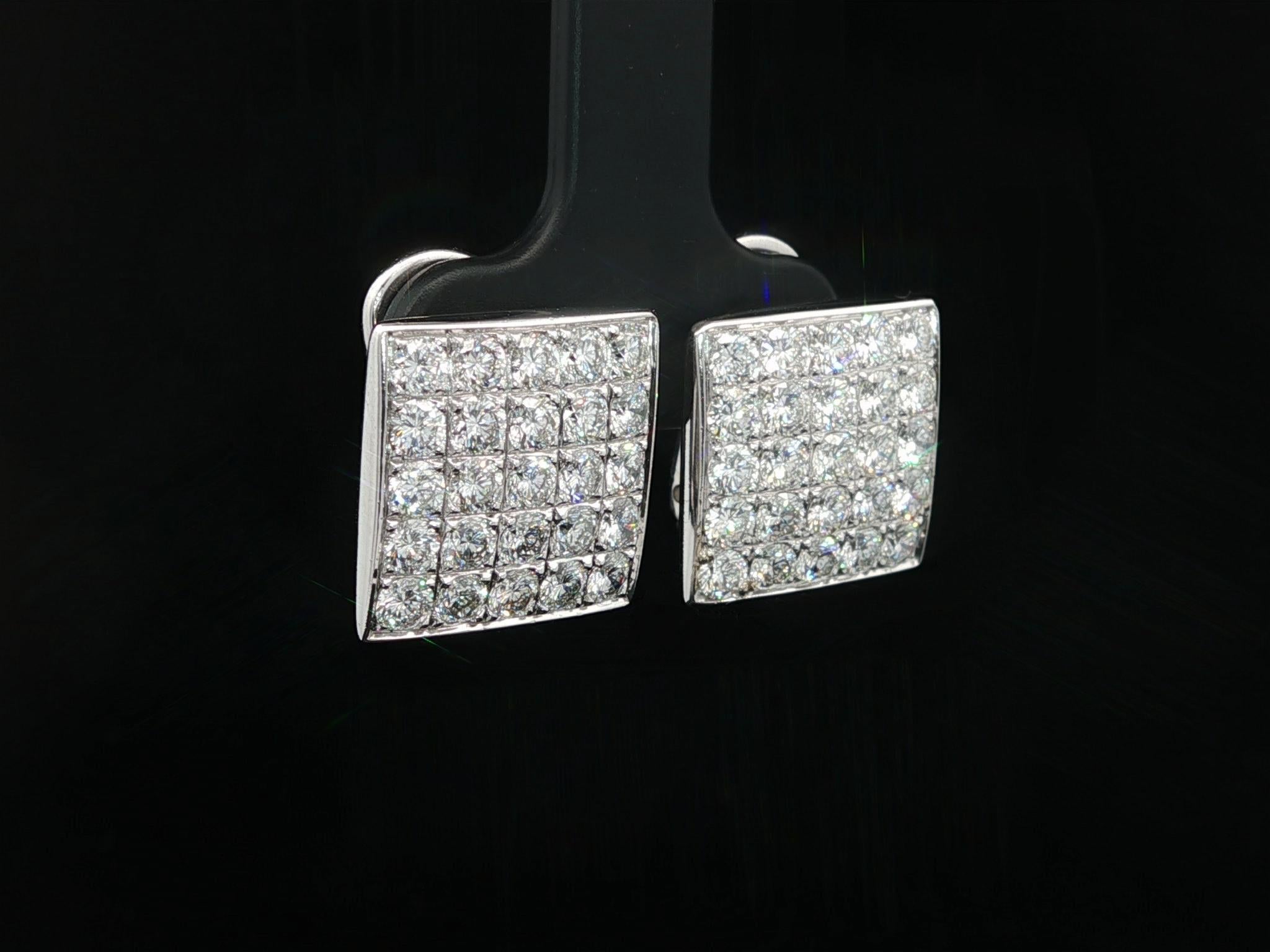 Casa Gi Orecchini a goccia quadrati in oro bianco 18k con diamante F VS Fiery da 3,10ctw in vendita 8