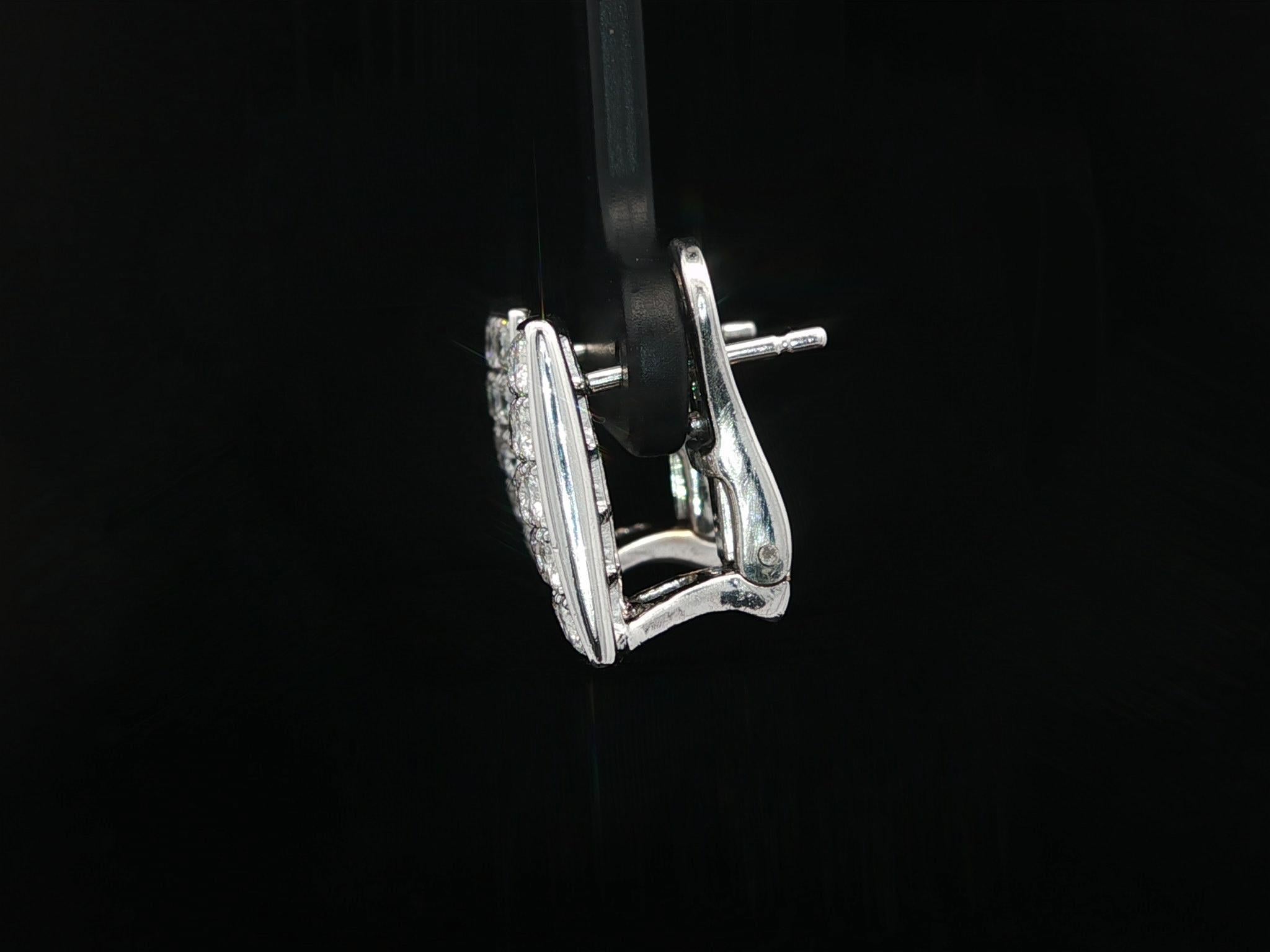 Taglio brillante Casa Gi Orecchini a goccia quadrati in oro bianco 18k con diamante F VS Fiery da 3,10ctw in vendita