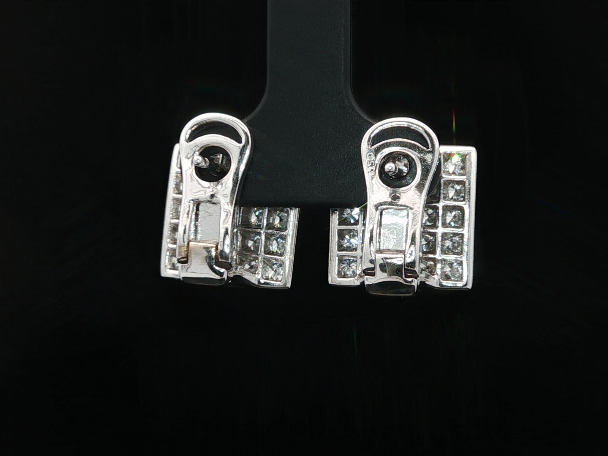 Casa Gi Orecchini a goccia quadrati in oro bianco 18k con diamante F VS Fiery da 3,10ctw In condizioni ottime in vendita a Montclair, NJ