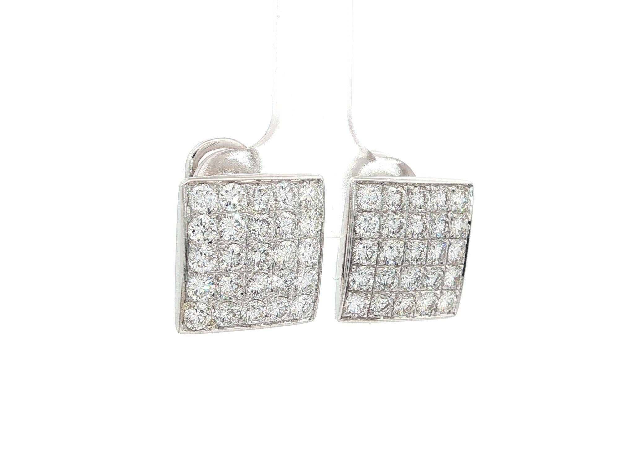 Casa Gi Orecchini a goccia quadrati in oro bianco 18k con diamante F VS Fiery da 3,10ctw in vendita 1