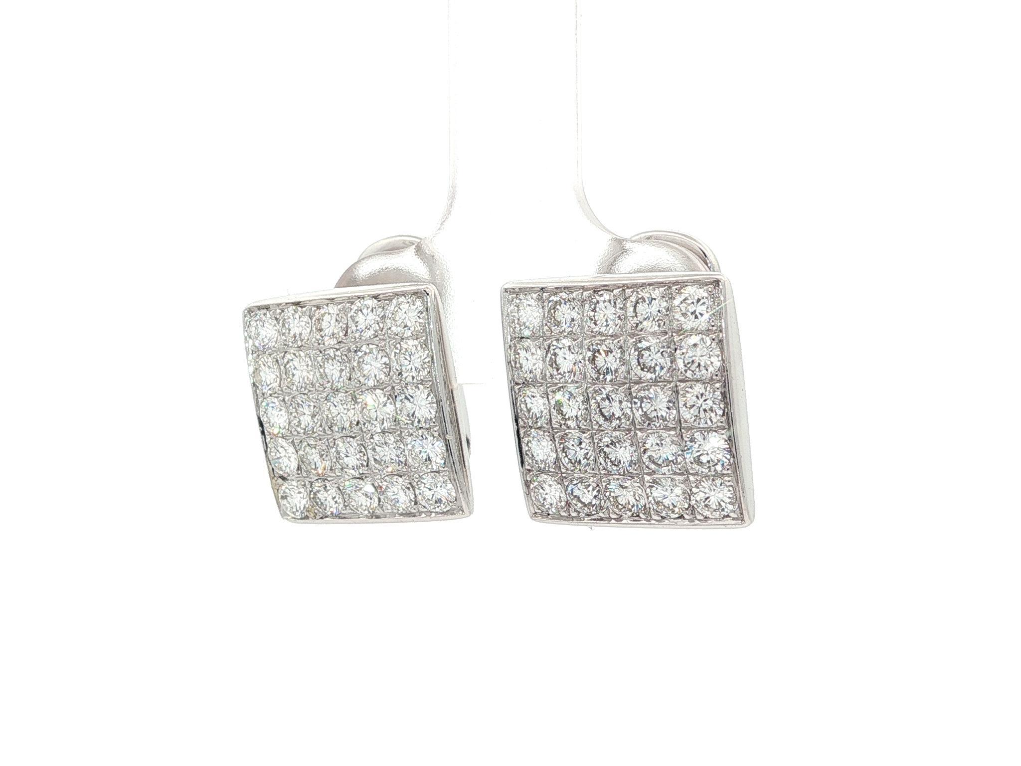 Casa Gi Orecchini a goccia quadrati in oro bianco 18k con diamante F VS Fiery da 3,10ctw in vendita 2