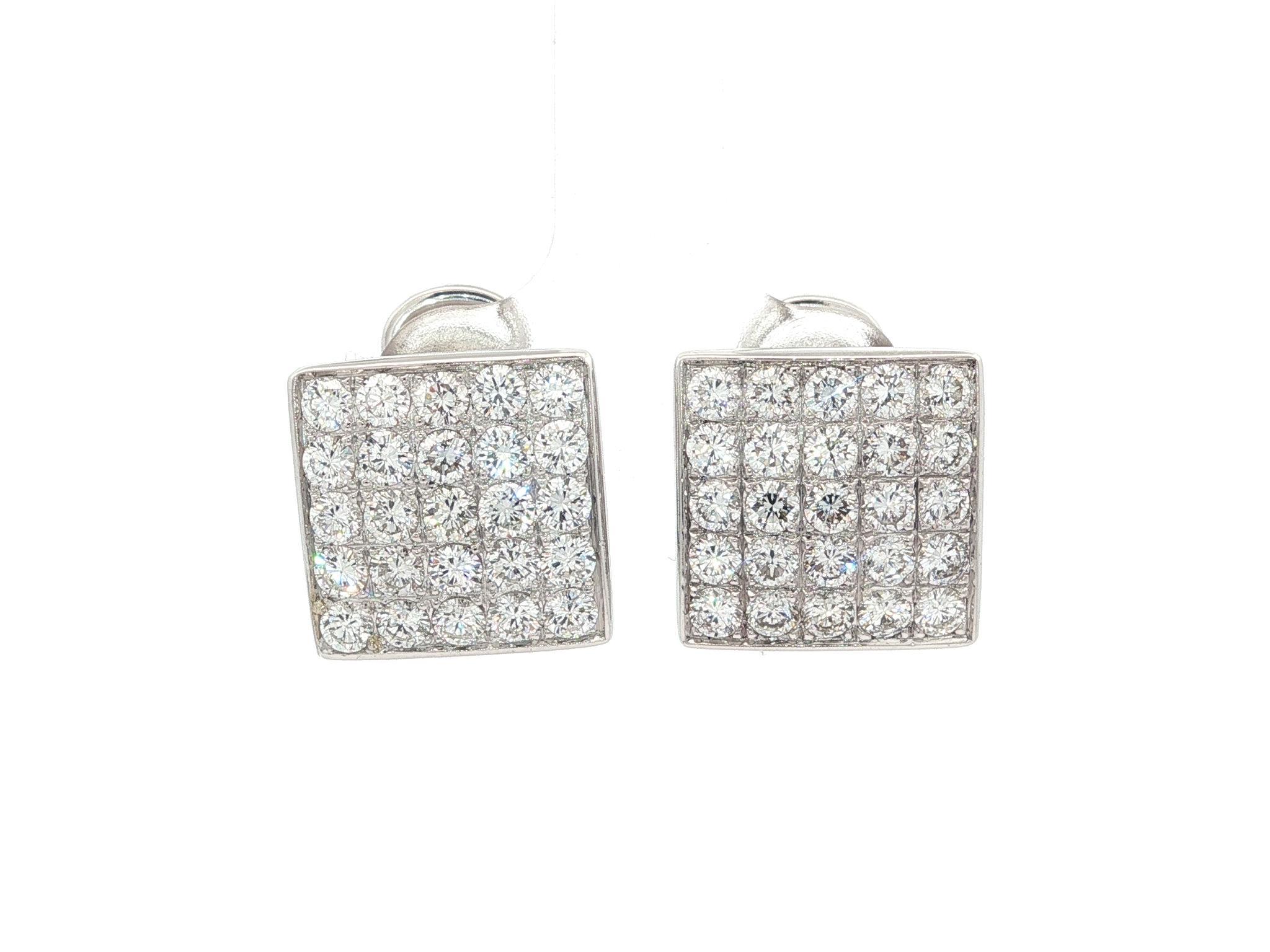 Casa Gi Orecchini a goccia quadrati in oro bianco 18k con diamante F VS Fiery da 3,10ctw in vendita