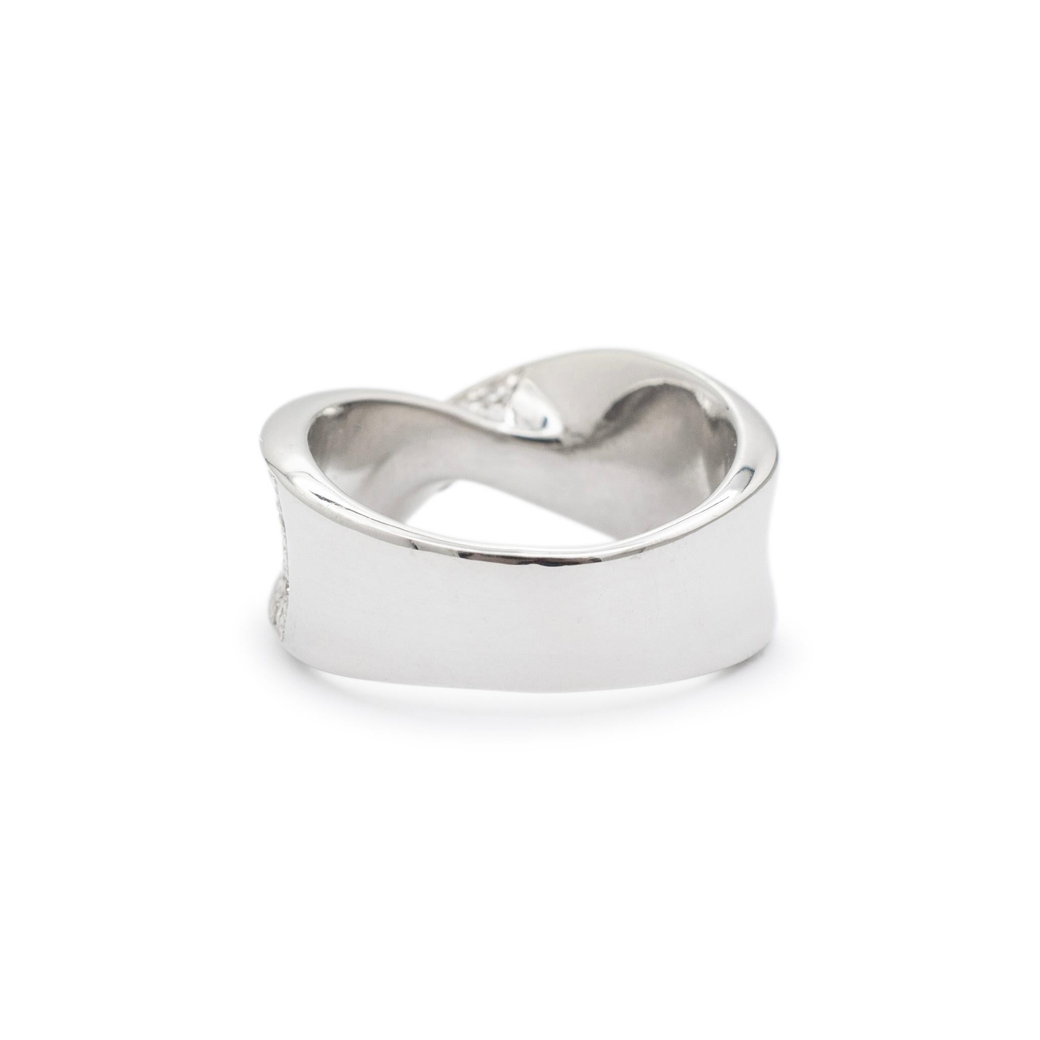 Casa Gi 18 Karat Weißgold Crossover-Diamant-Ring Damen