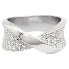Casa Gi 18K White Gold Crossover Diamond Band Ring