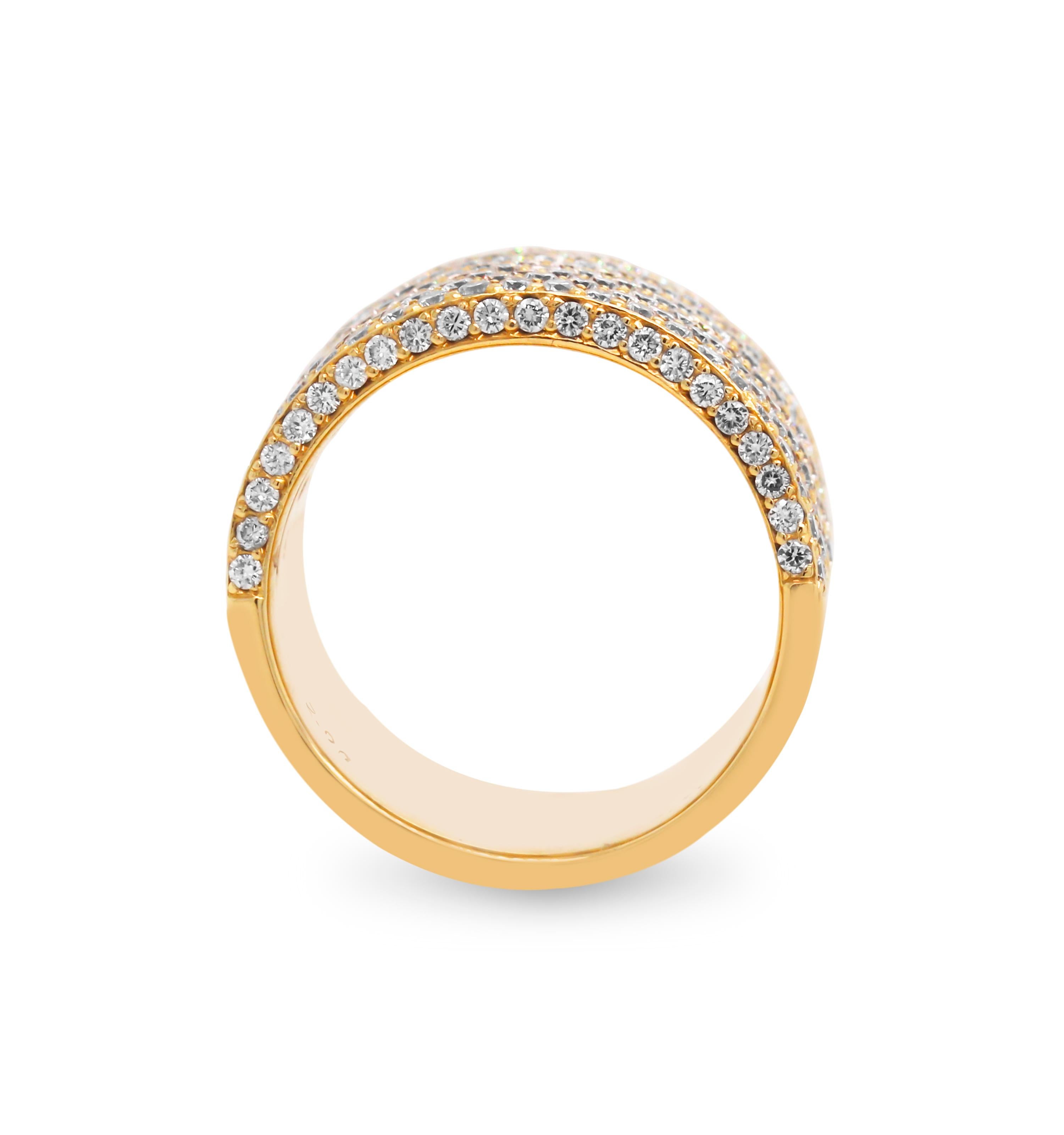Casa Gi Designer 18 Karat Gelbgold Diamant breiter Zigarrenring (Zeitgenössisch) im Angebot