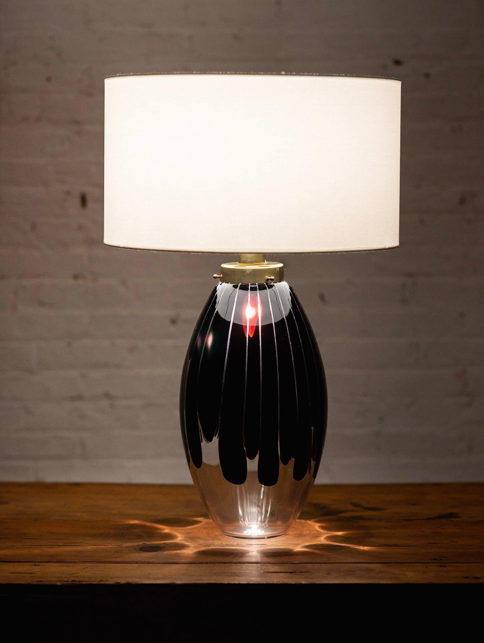 Lampe de bureau italienne en verre Casa Luce en vente 5