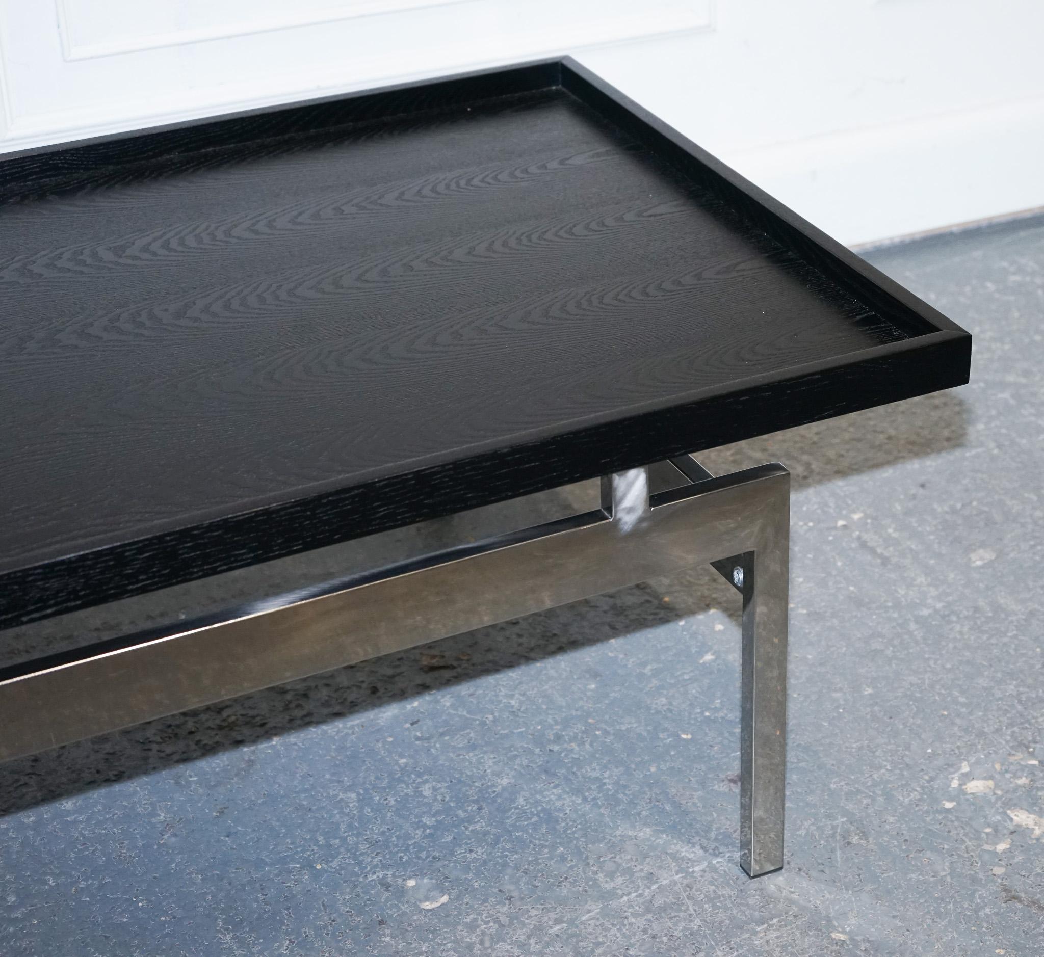 CASA PADRINO ART DECO Style SCHWARZES TOP UND STAiNLESS STEEL COFFEE TABLE (20. Jahrhundert) im Angebot