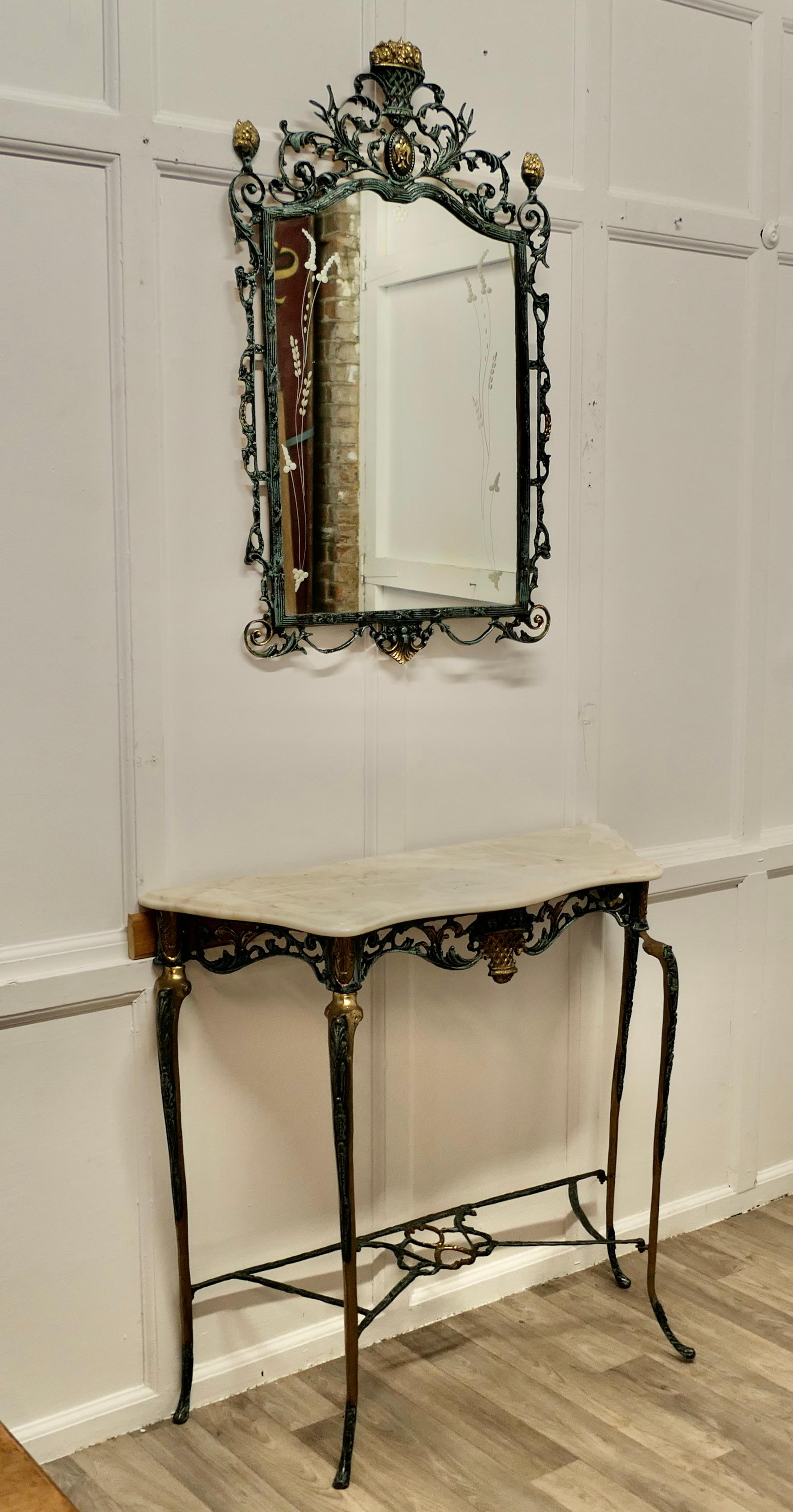 Casa Padrino Baroque Console Set, Hall Table with Mirror In Good Condition For Sale In Godshill, Isle of Wight