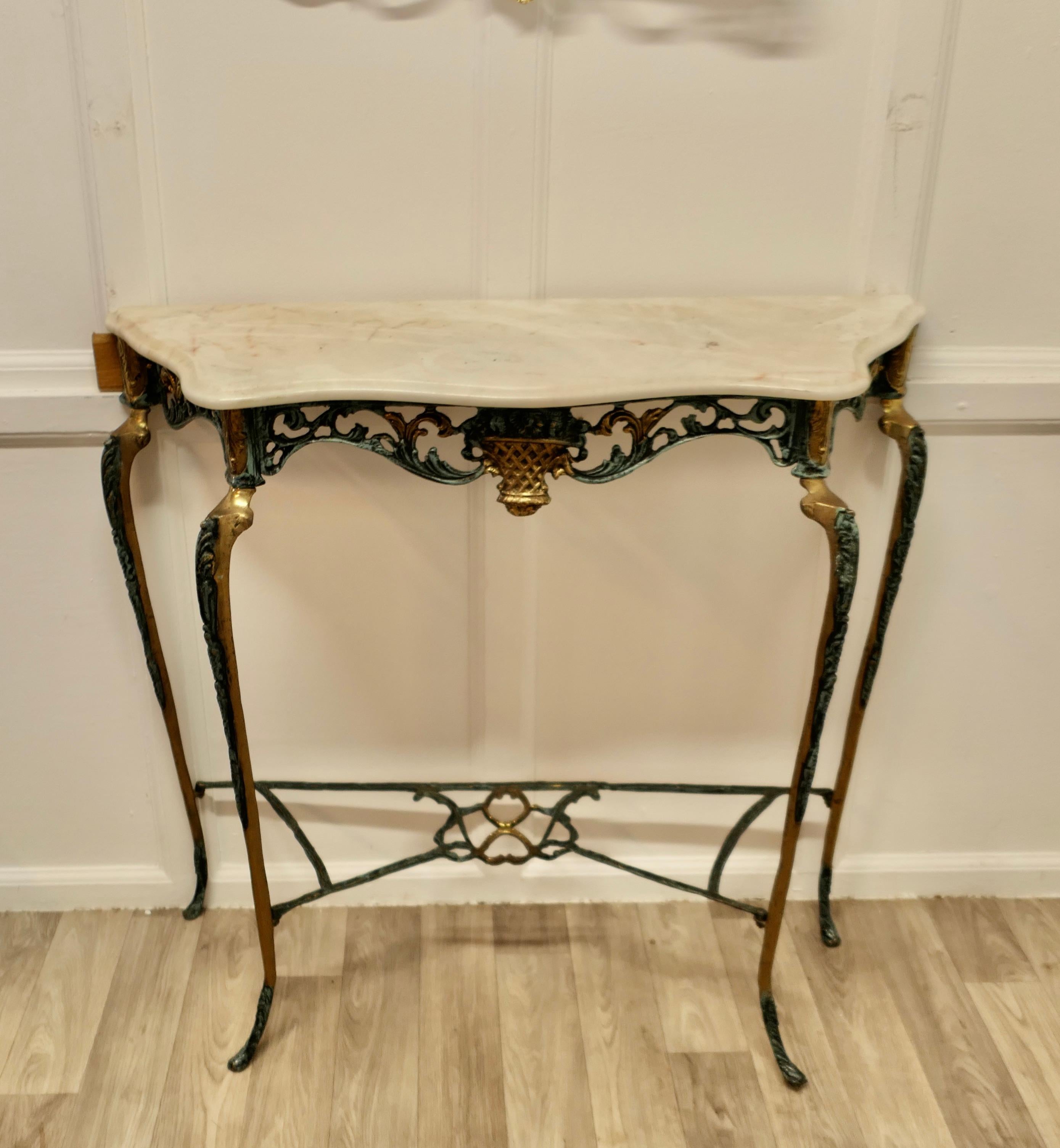 Metal Casa Padrino Baroque Console Set, Hall Table with Mirror For Sale