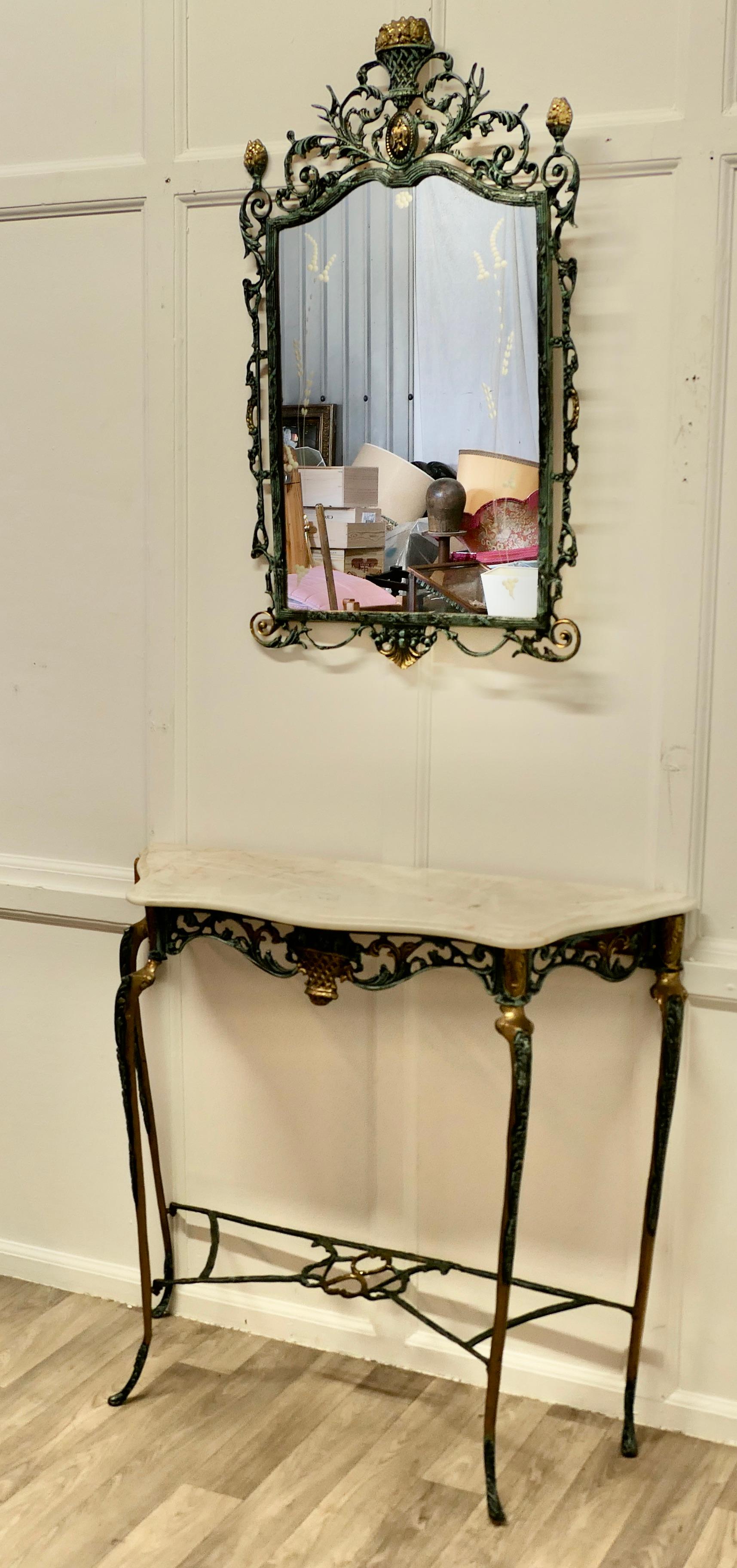 Casa Padrino Baroque Console Set, Hall Table with Mirror For Sale 1