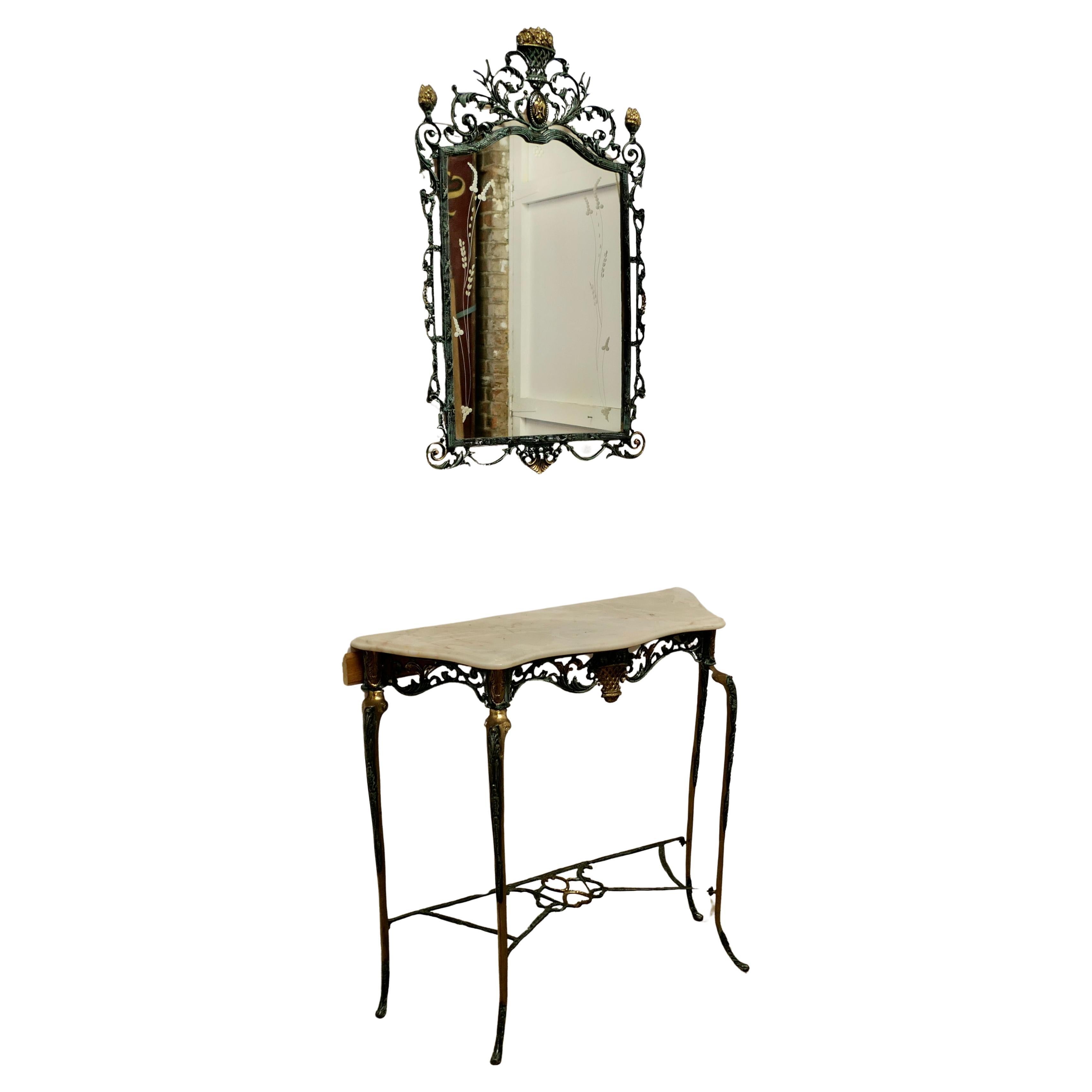 Casa Padrino Baroque Console Set, Hall Table with Mirror For Sale