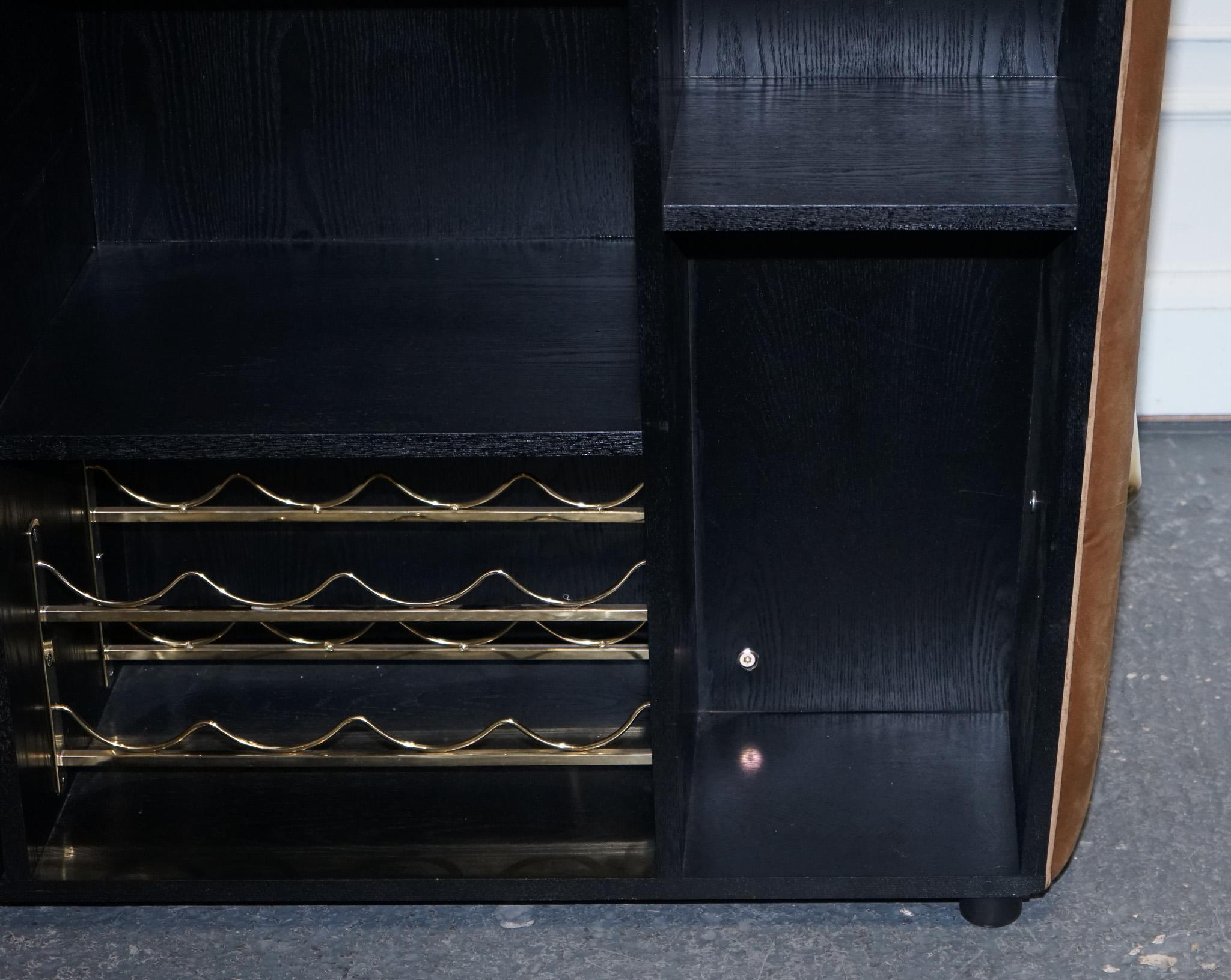 CASA PADRINO LUXURY VELVET MARRON Y ORO BAR CABiNET VIDRIO AHUMADO RRP 2500 3