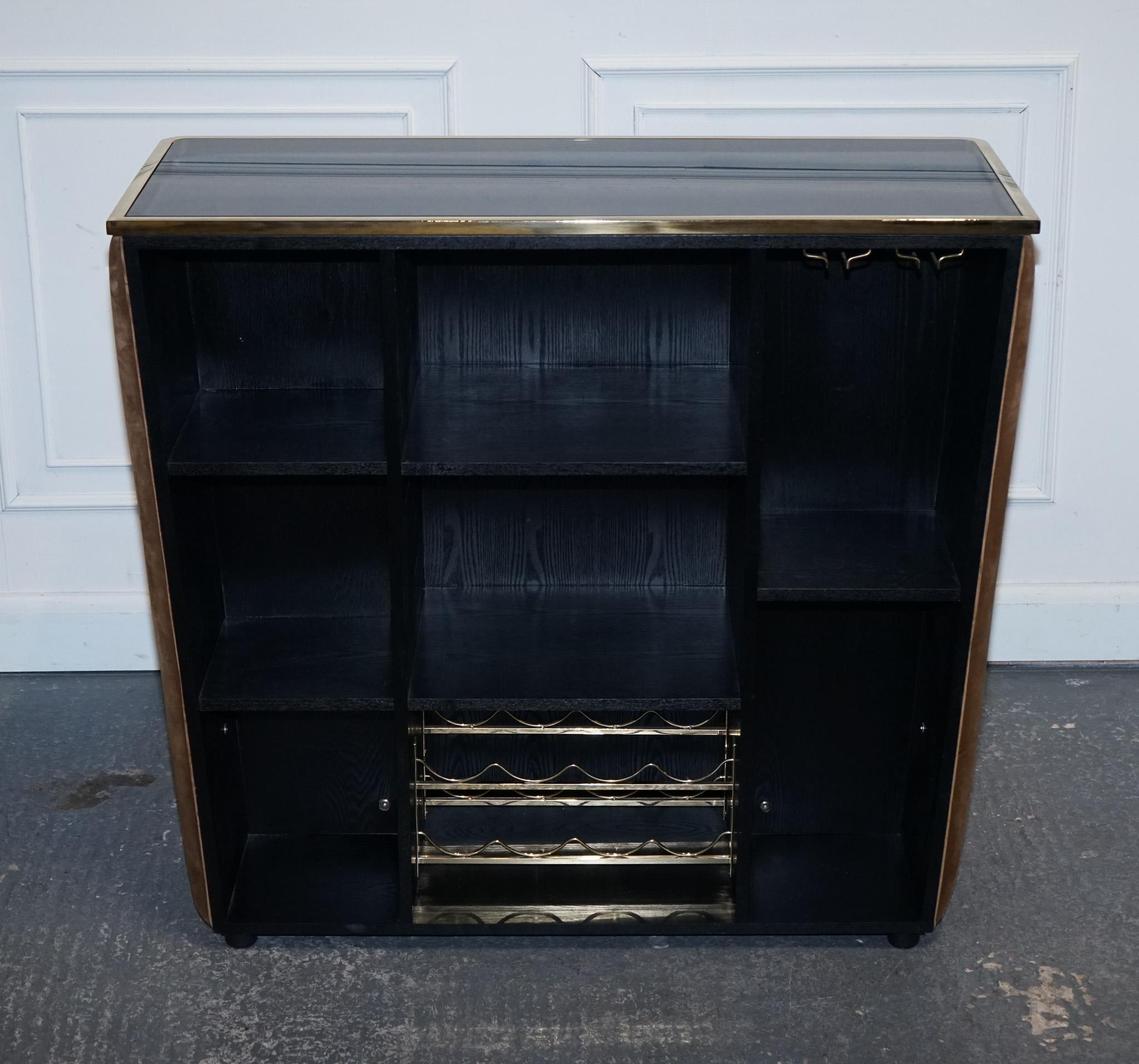 CASA PADRINO LUXURY VELVET MARRON Y ORO BAR CABiNET VIDRIO AHUMADO RRP 2500 siglo XX