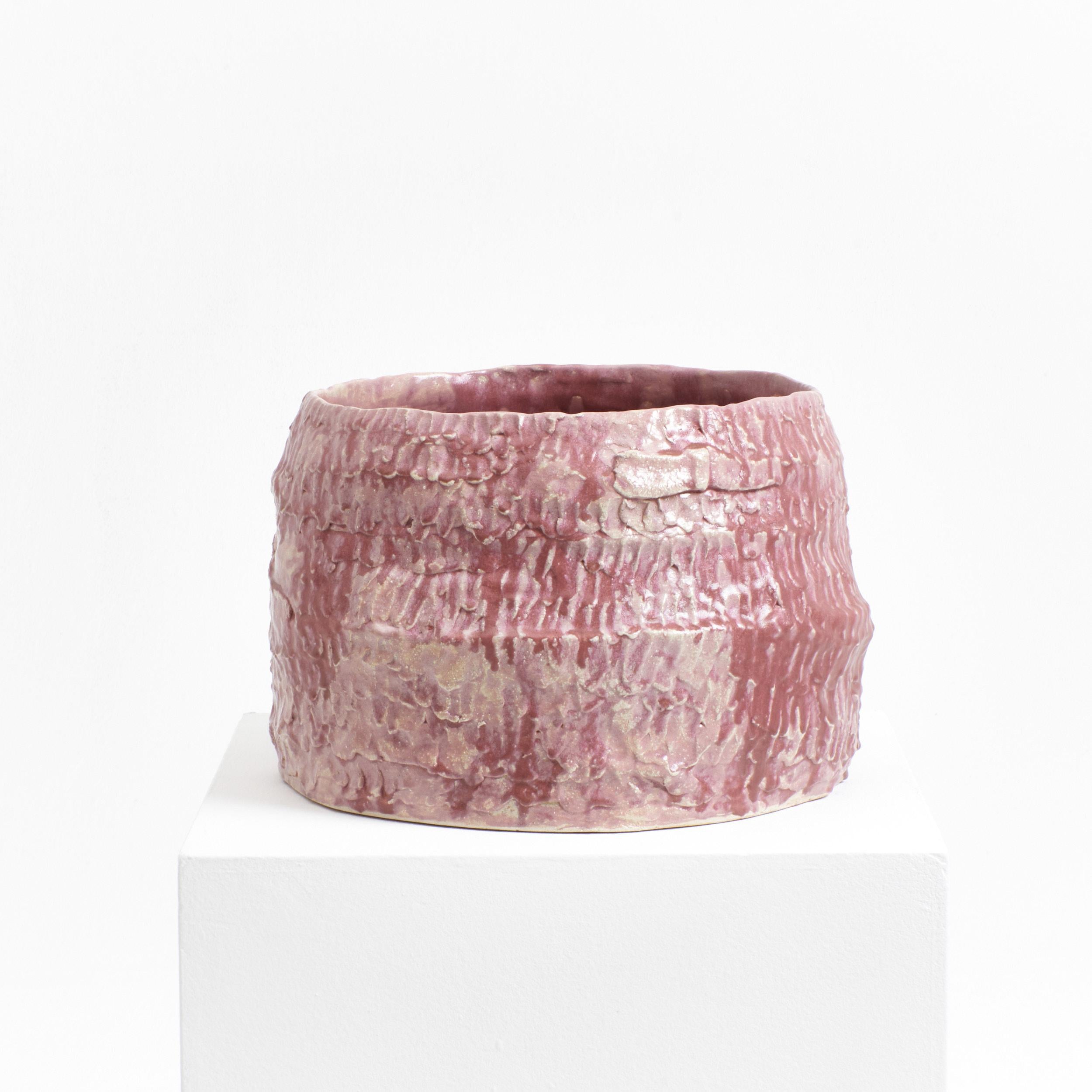 Casa Planter No 2 in Dripped Dark Pink
Designed by Project 213A in 2023

Artisanal planter created by skilled artisans in Project 213A's own workshop. Hand-sculpted ceramic with textured finish in dripped dark pink glaze.
Each piece is unique due to