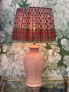 Casa Pupo Pink Glazed Fish Scale Ceramic Table Lamp Base, Late 20th Century