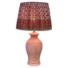 Casa Pupo Pink Glazed Fish Scale Ceramic Table Lamp Base, Late 20th Century