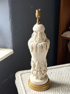 Casa Pupo White Ceramic Foliate Table Lamp