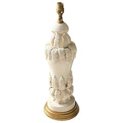 Casa Pupo White Ceramic Foliate Table Lamp
