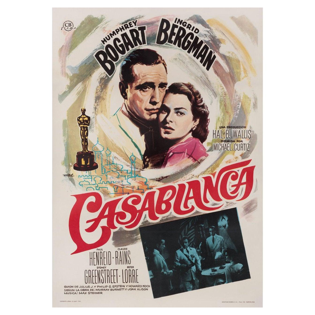 Affiche espagnole du film Casablanca, 1965, format B1