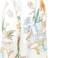 CASABLANCA 2022 Ping Pong Fleurie Jour wavy trim silk printed blouse shirt top